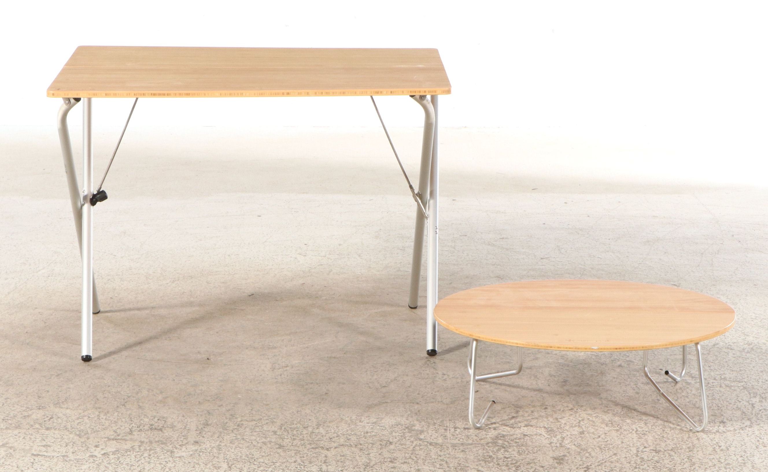 Snow Peak Single Action Folding Camp Tables with Bamboo Tops