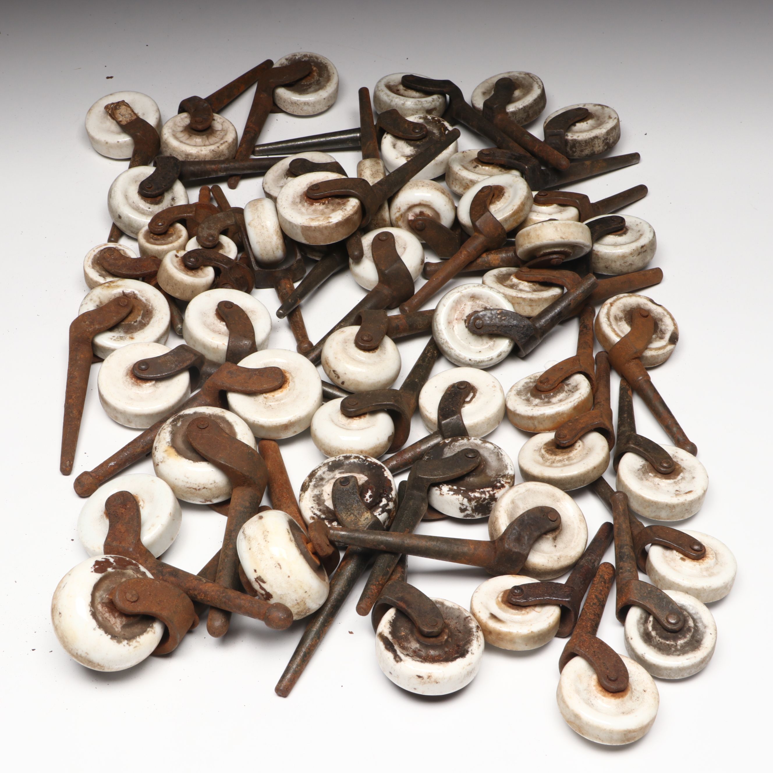 Metal and Porcelain Swivel Wheels