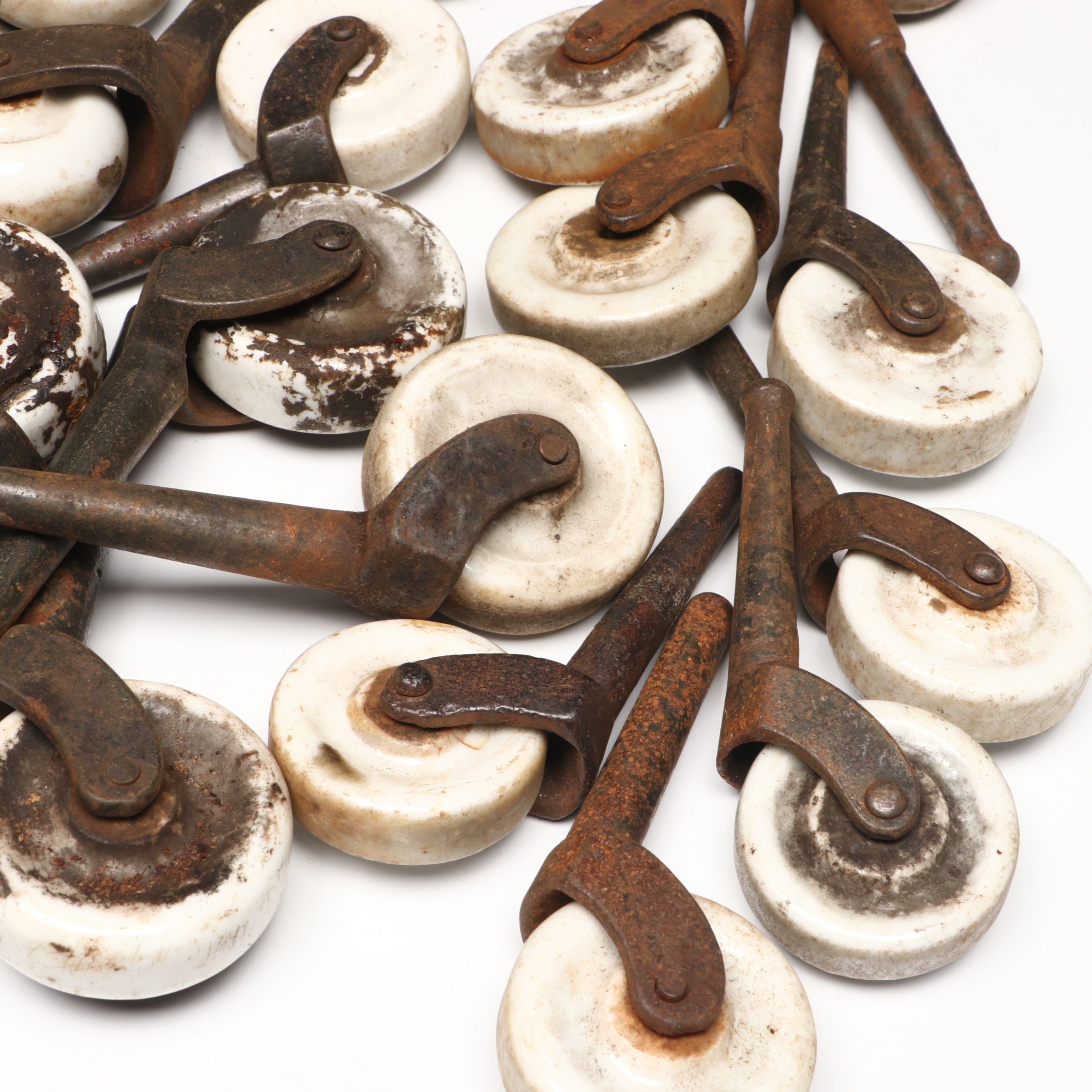 Metal and Porcelain Swivel Wheels