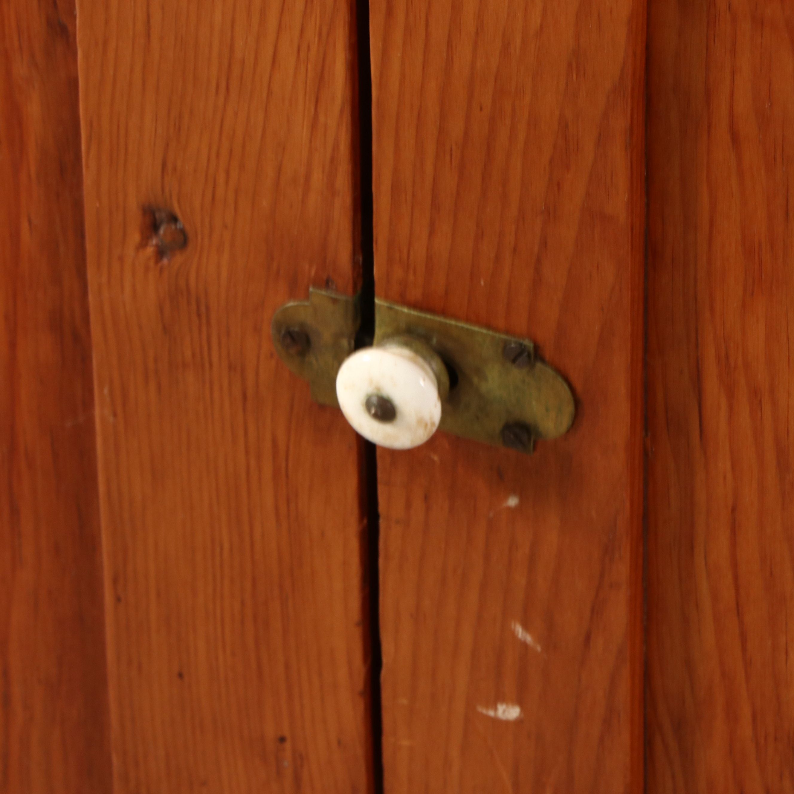 American Primitive Old Growth Poplar Corner Cabinet, Mid-19th Century