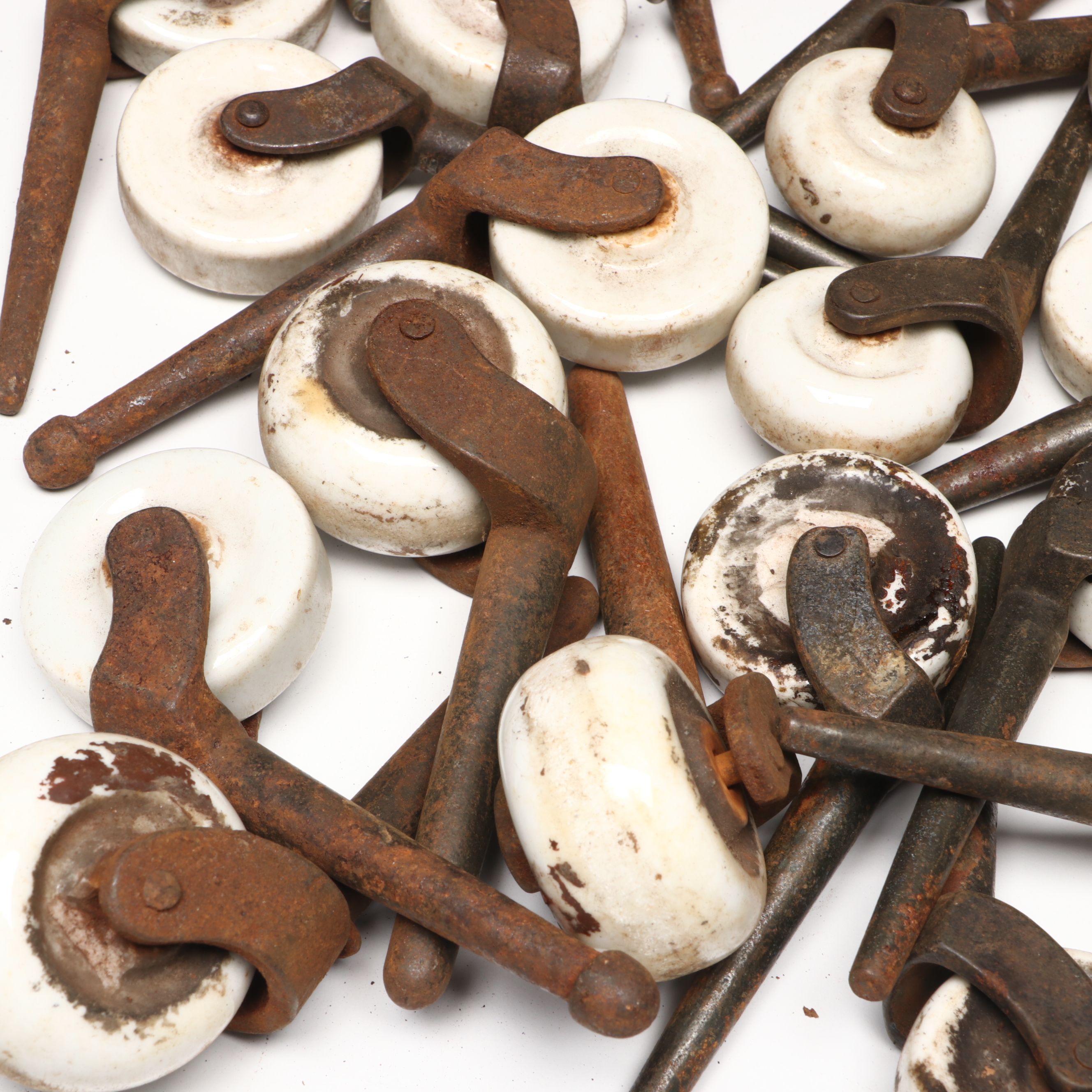 Metal and Porcelain Swivel Wheels