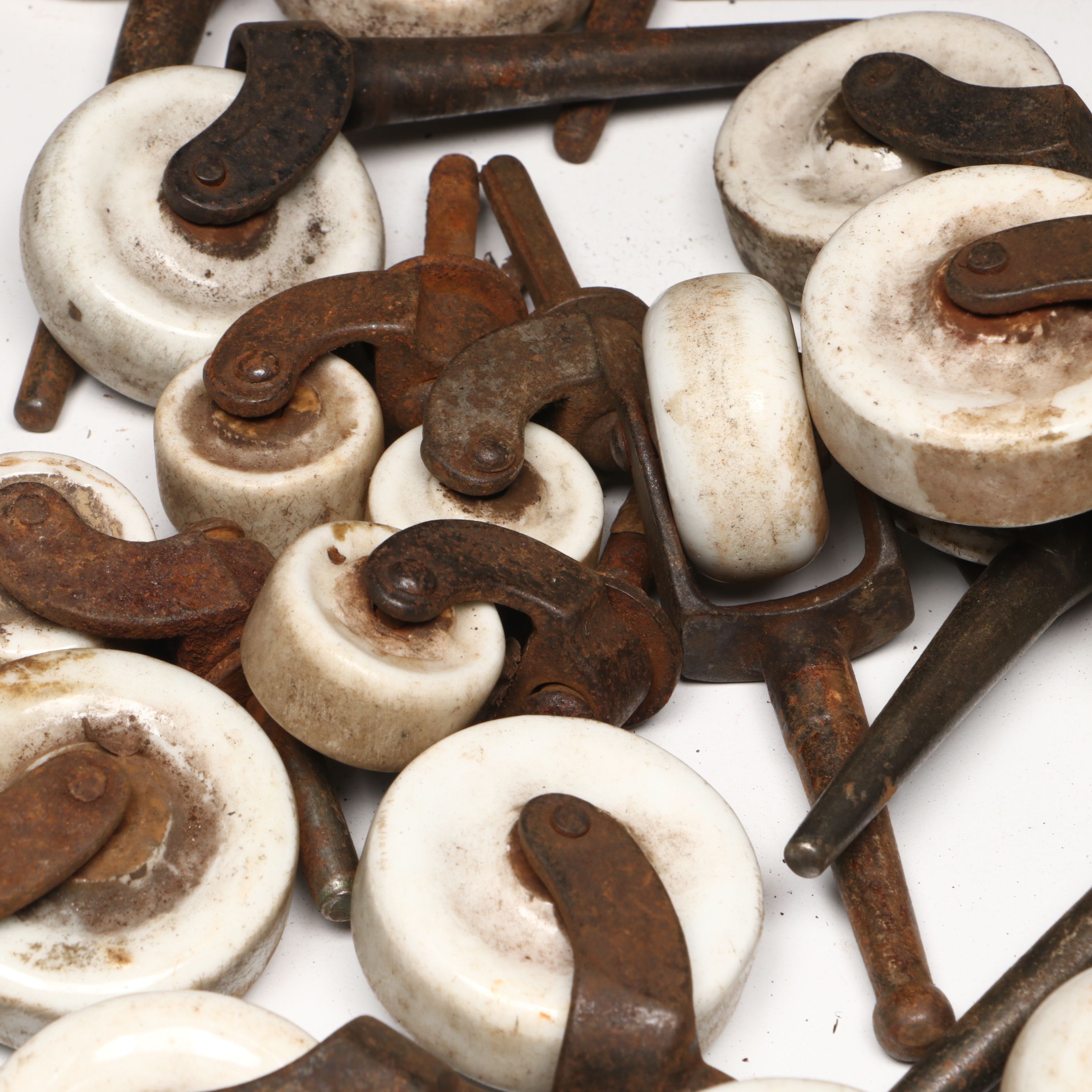 Metal and Porcelain Swivel Wheels