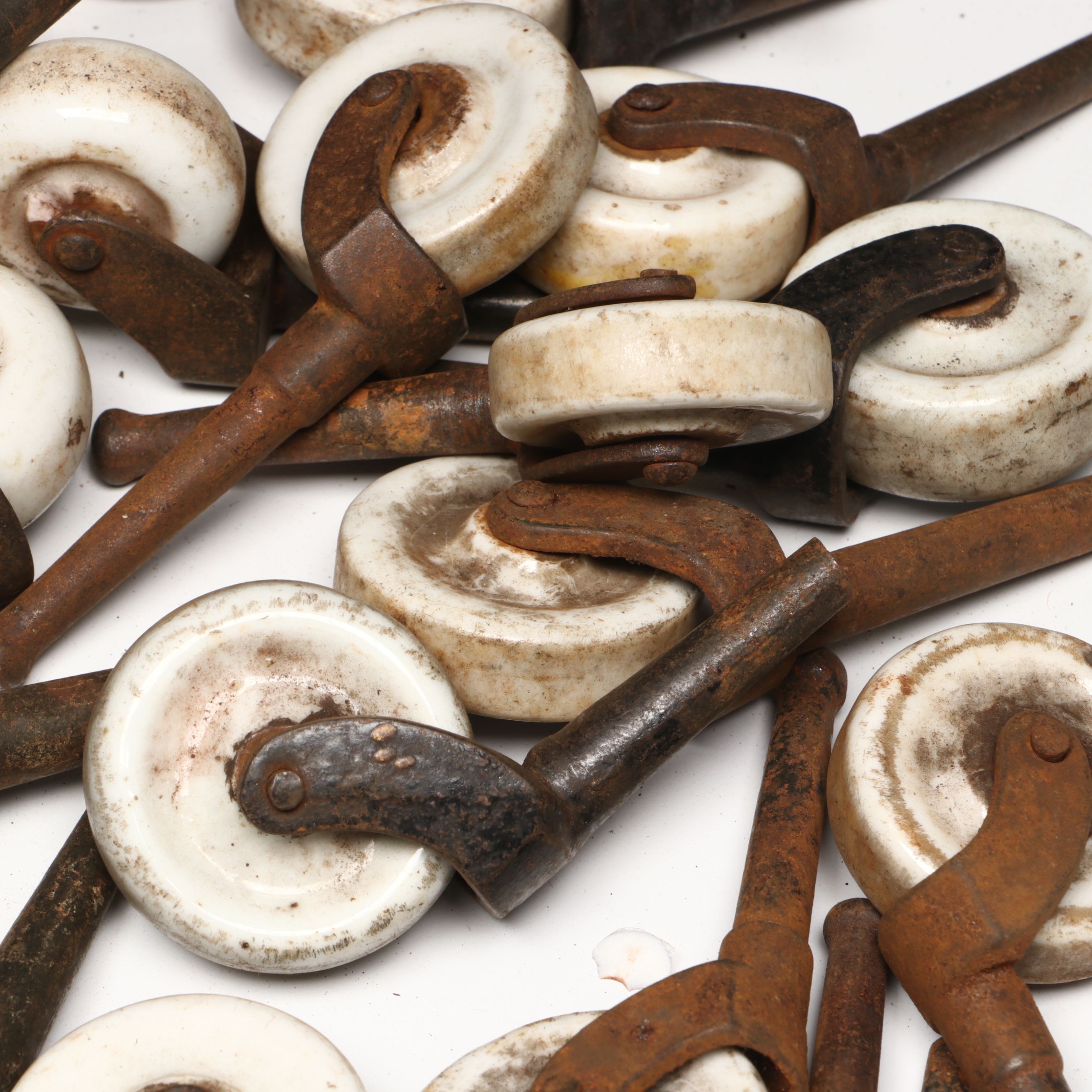 Metal and Porcelain Swivel Wheels