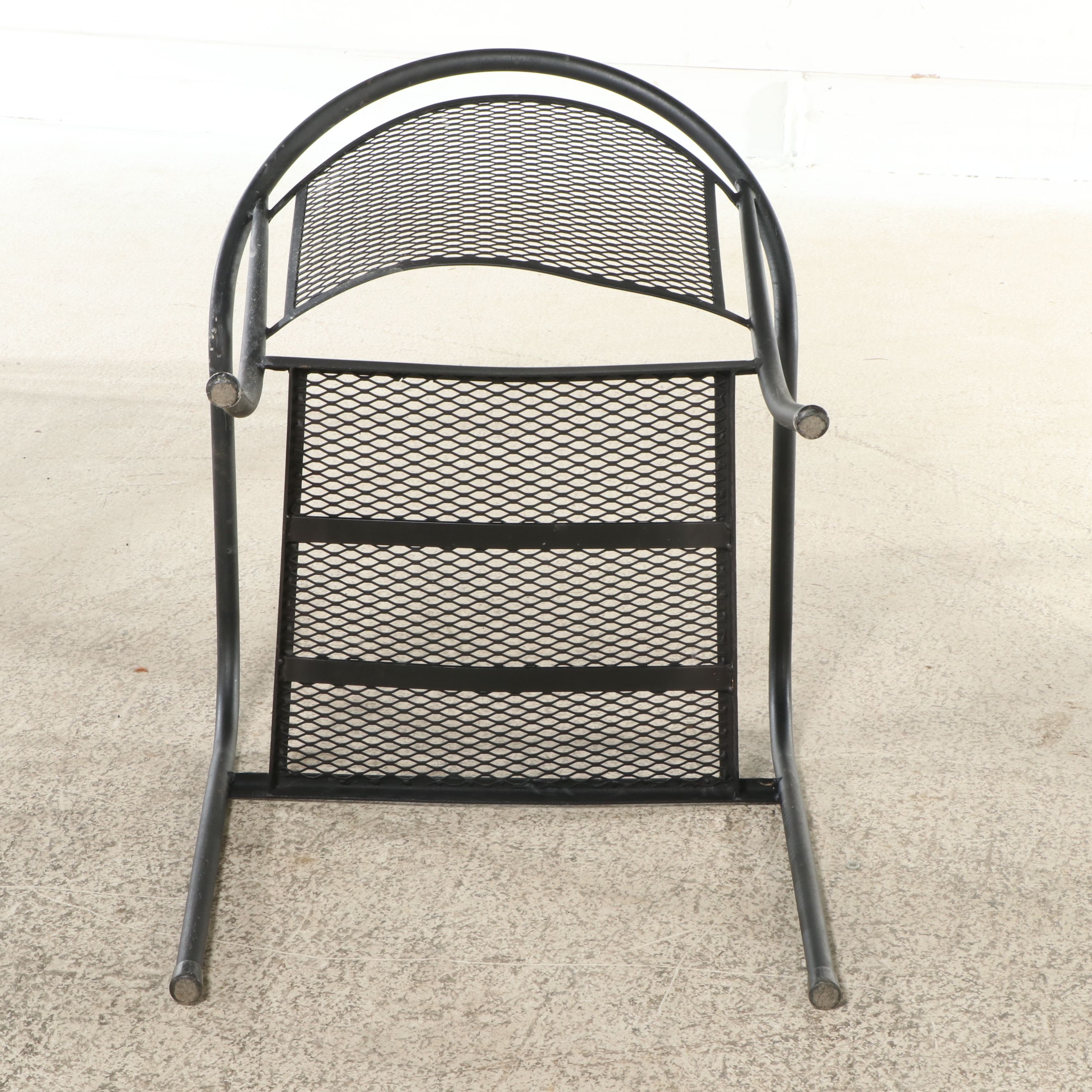 Russell Woodard Attr. Patio Dining Table with Six Barrel-Back Chairs