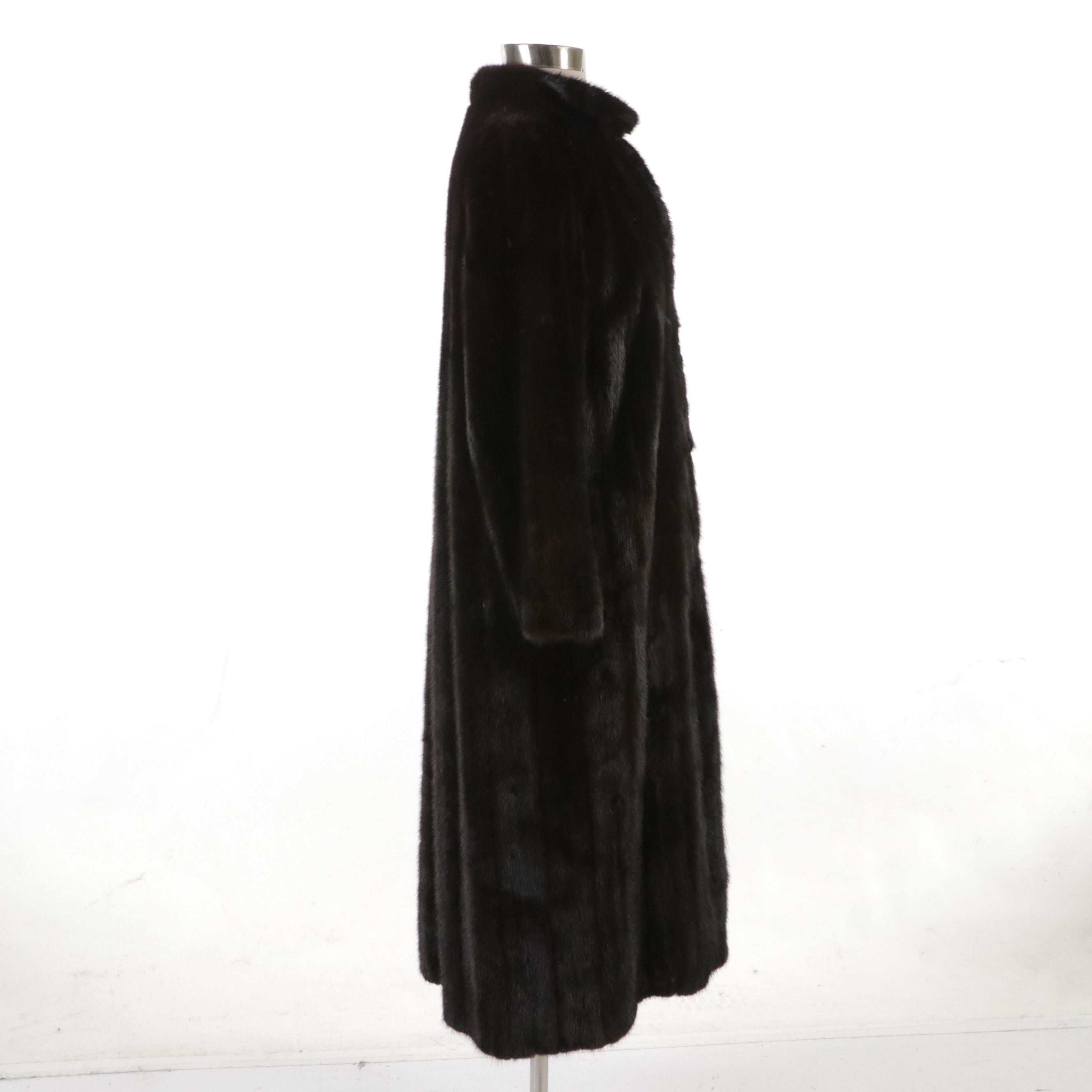 Mahogany Mink Fur Long Coat