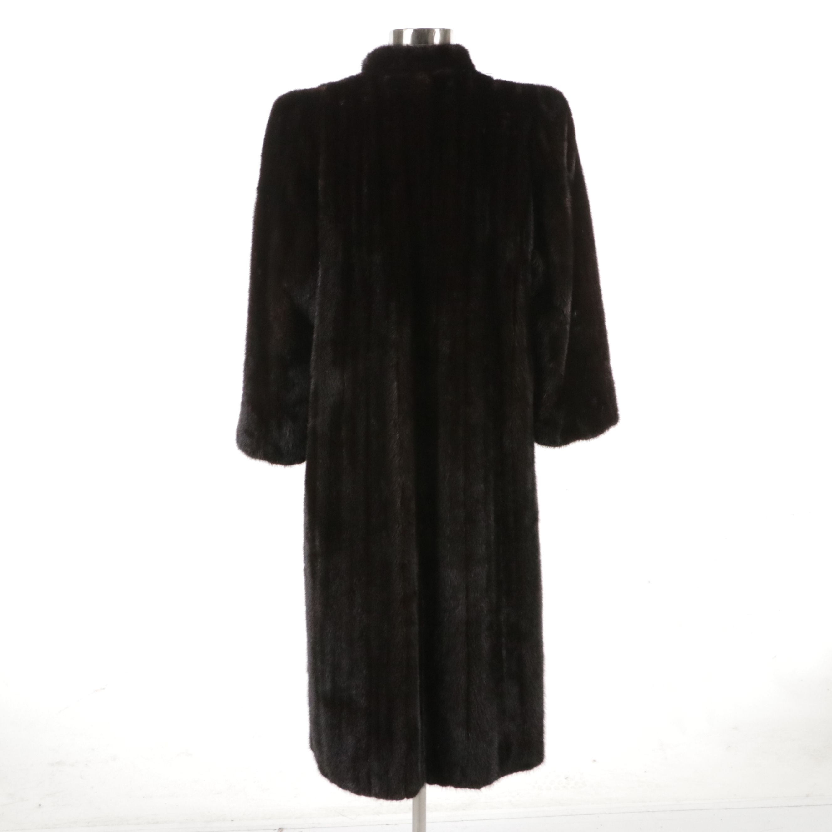 Mahogany Mink Fur Long Coat