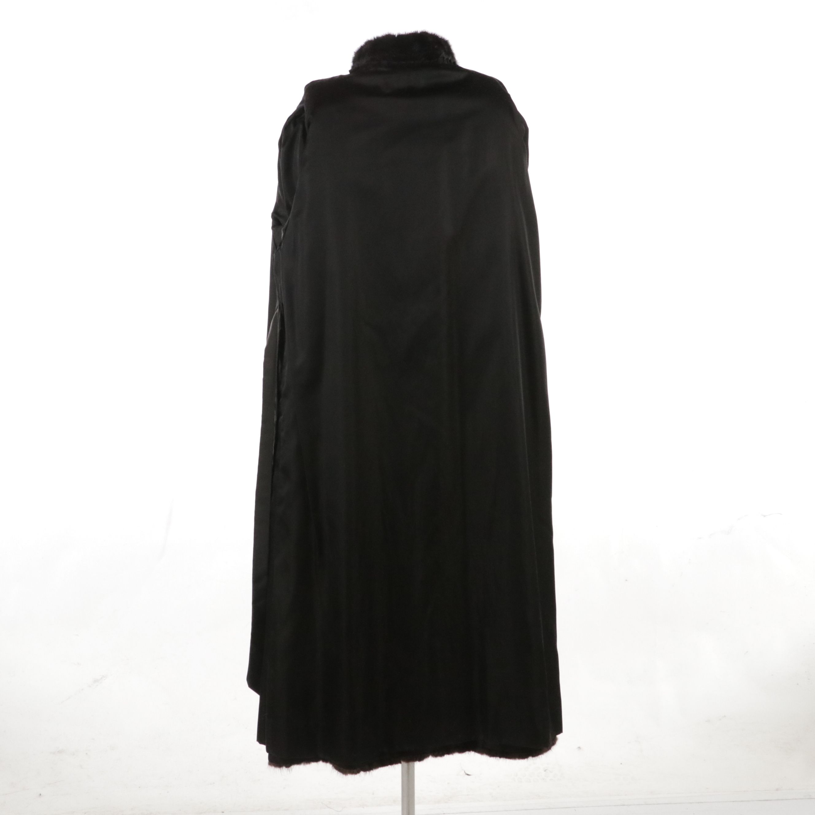 Mahogany Mink Fur Long Coat