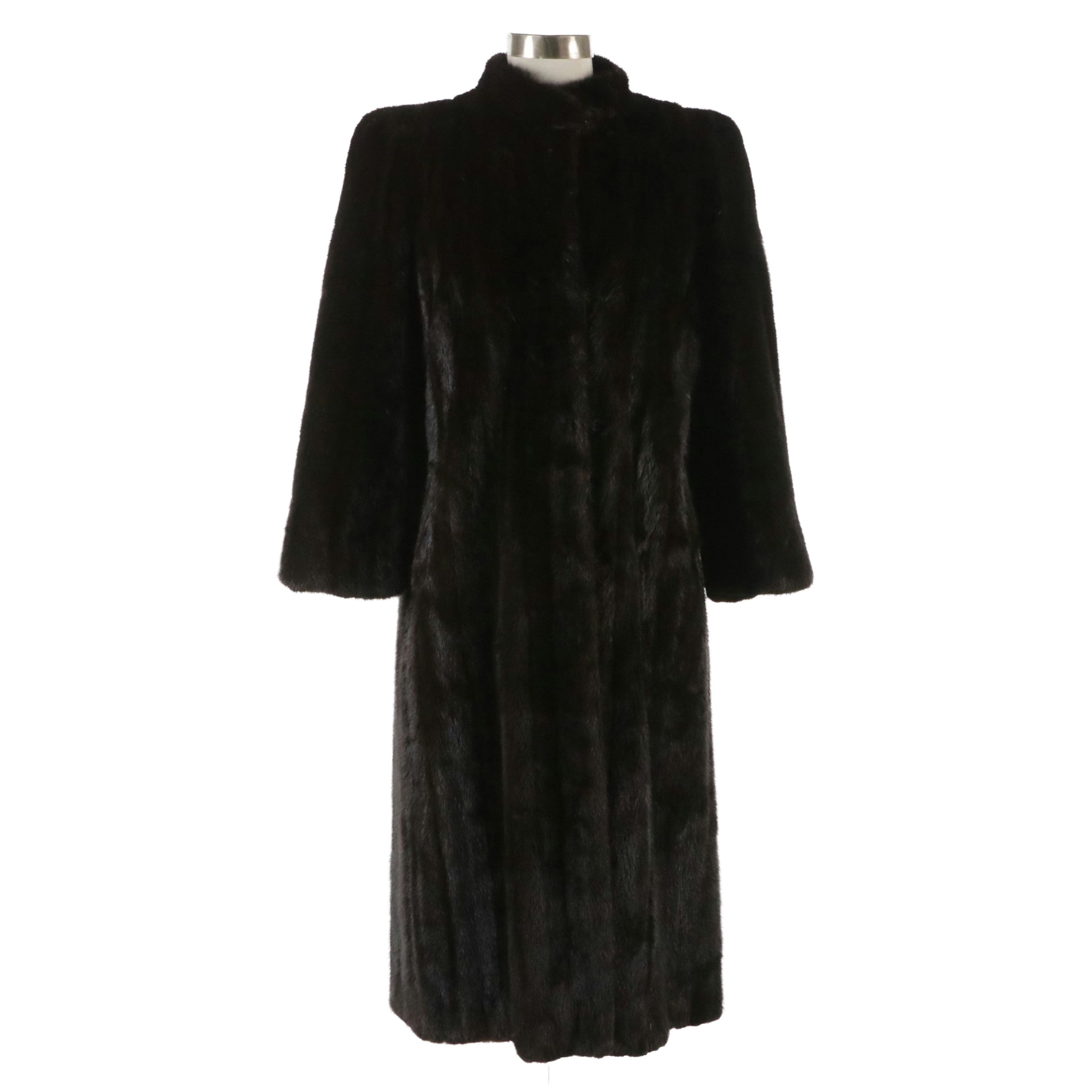 Mahogany Mink Fur Long Coat
