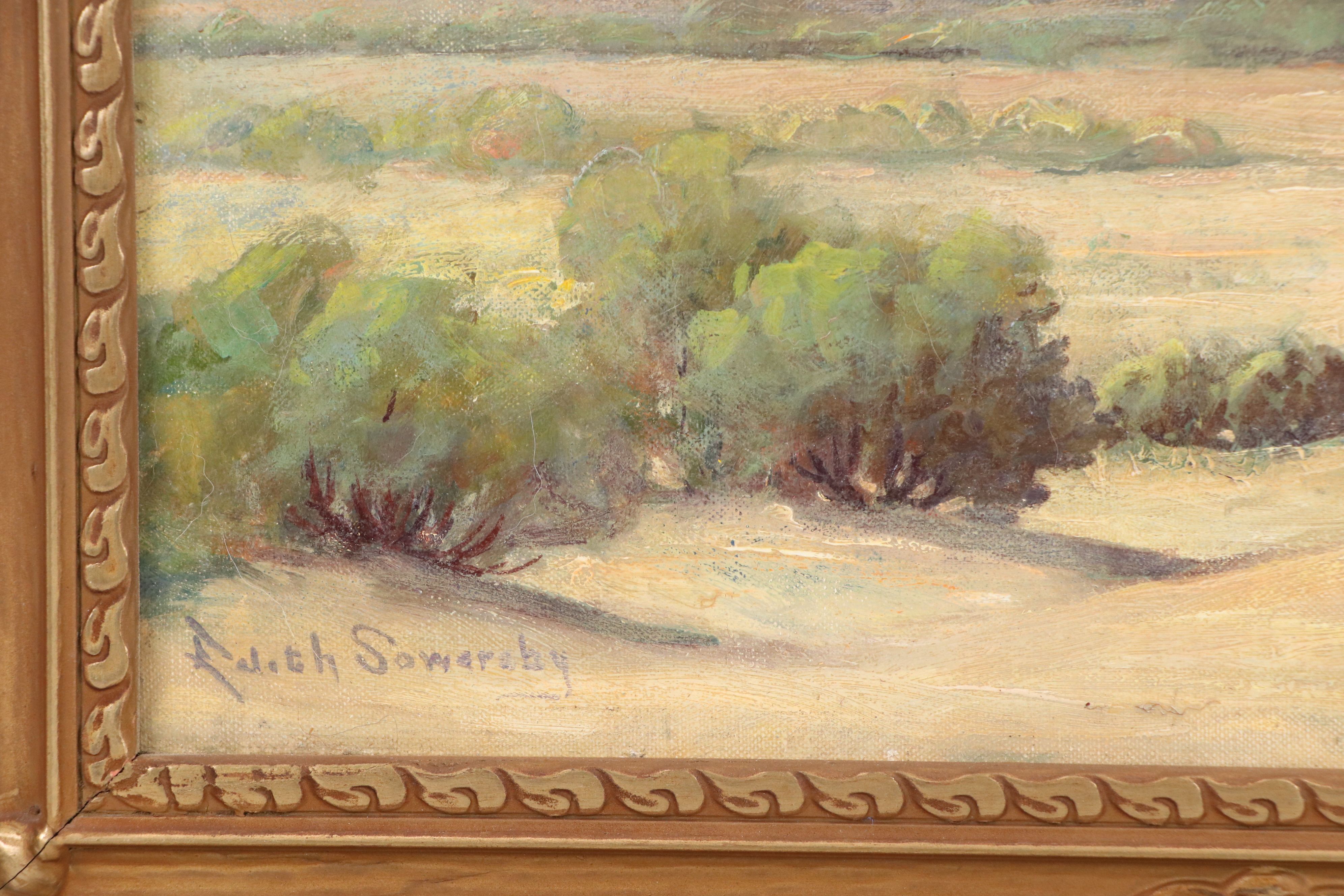 Edith Sowersby Mountain Landscape Oil Painting, Early 20th Century