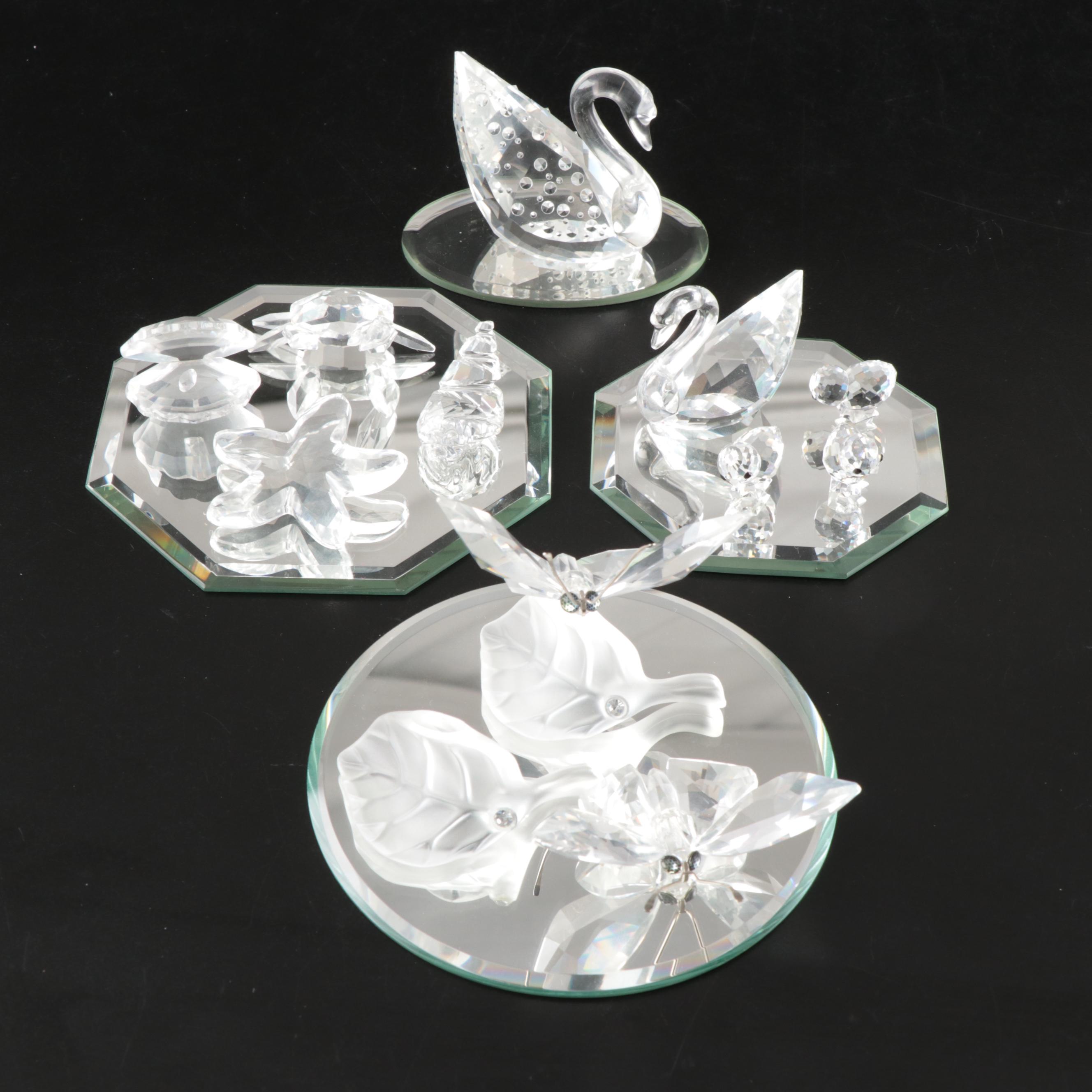 Swarovski Crystal Swan, Crab, Starfish, and More Figurines
