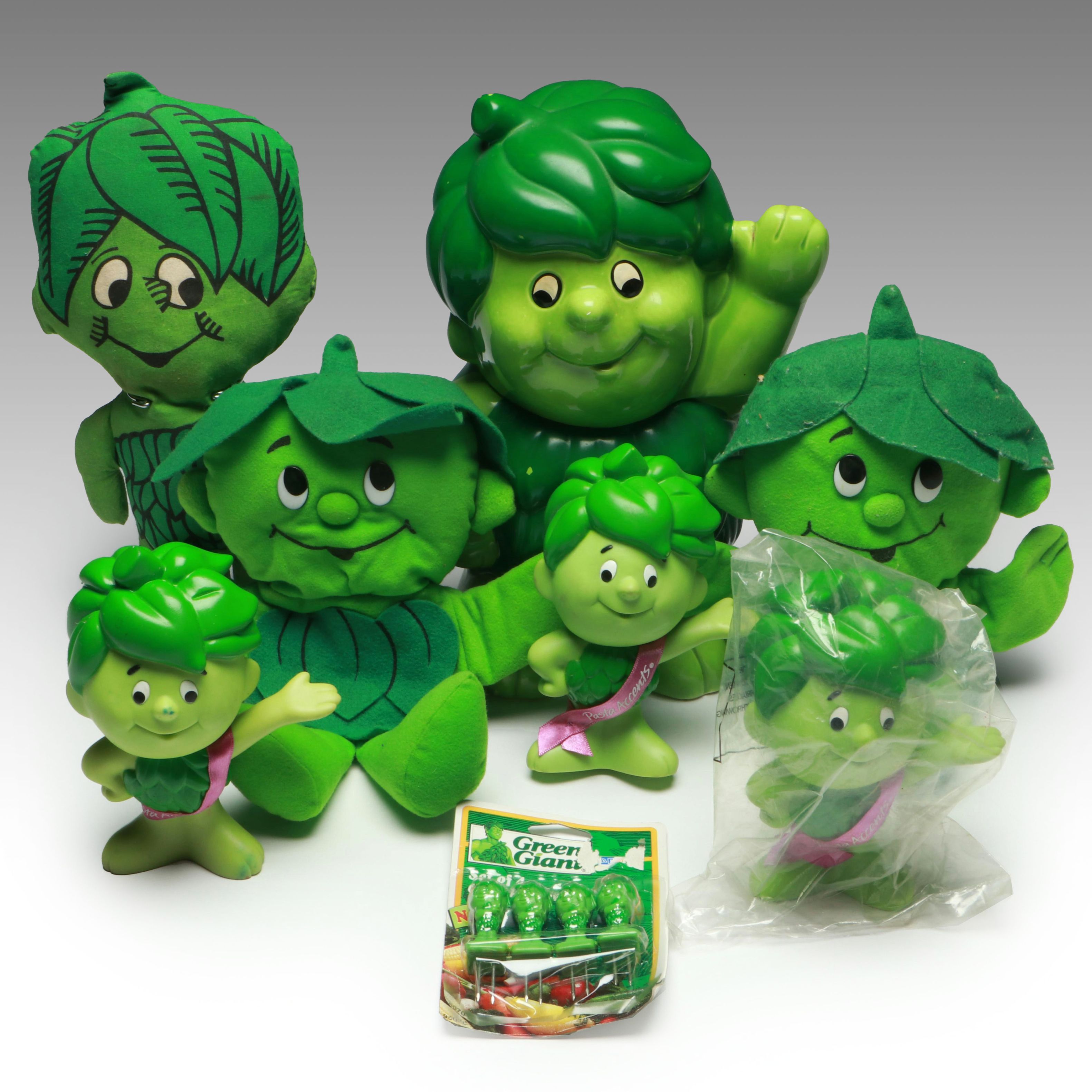 Green Giant Advertising Cookie Jar, Toys and Corn Holders, Late 20th Century