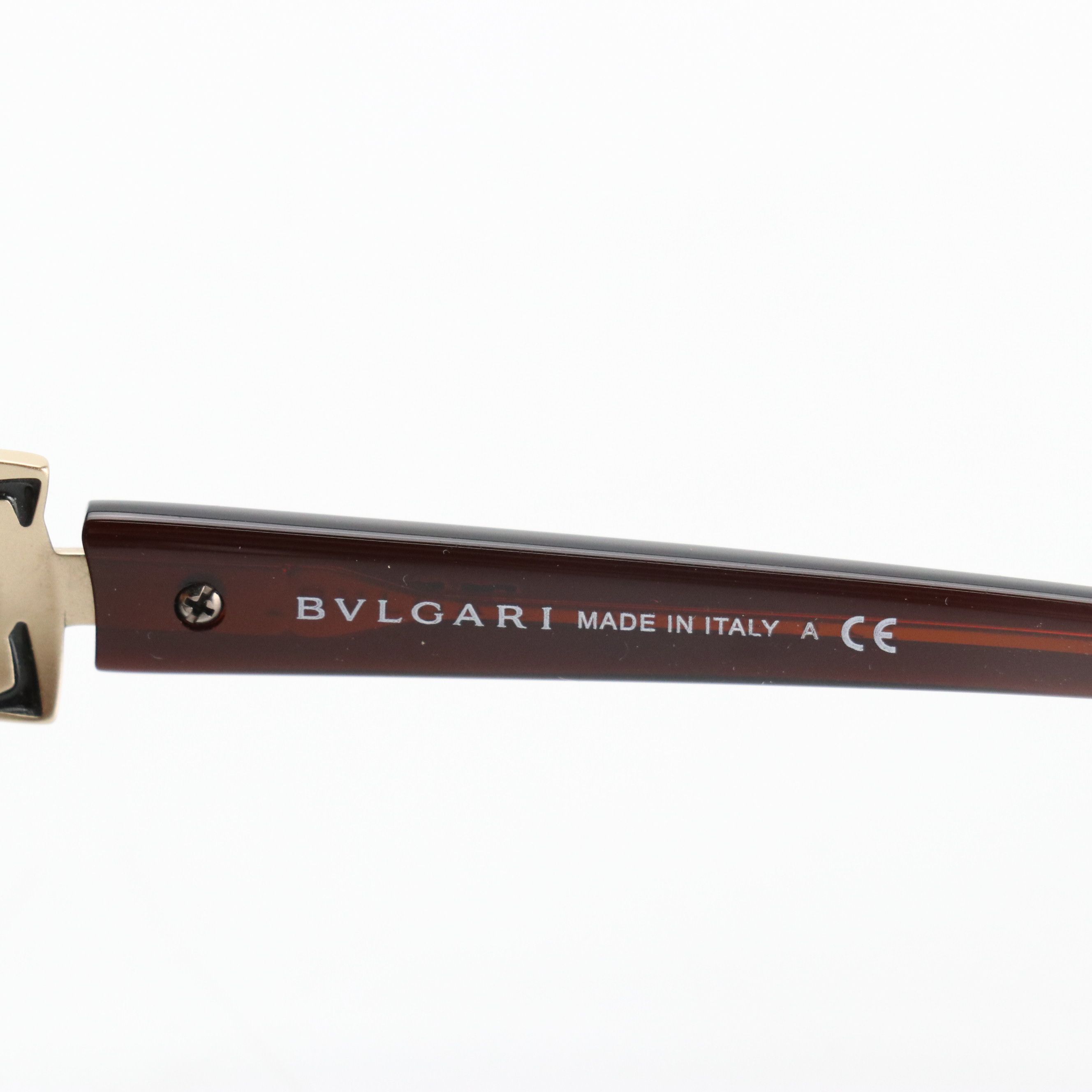 BVLGARI 6060-B Swarovski Crystal Marble Frame Square Sunglasses