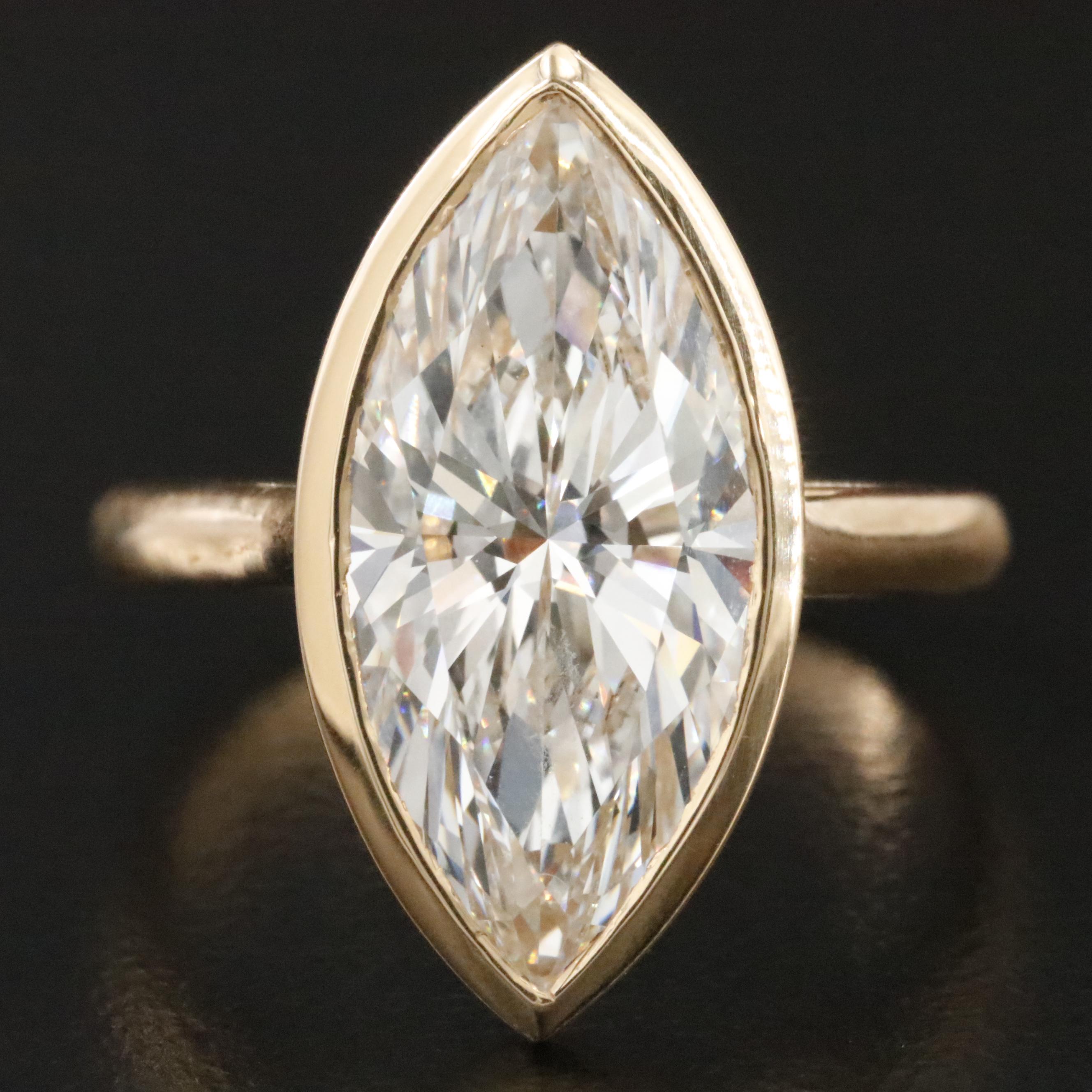 18K 6.04 CT Lab Grown Diamond Solitaire Ring with IGI Report