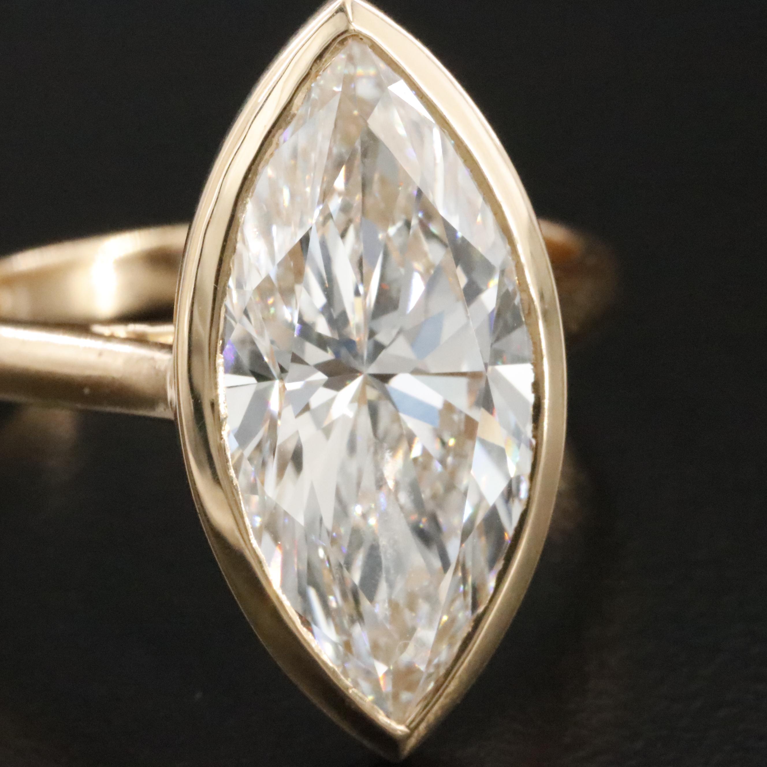 18K 6.04 CT Lab Grown Diamond Solitaire Ring with IGI Report