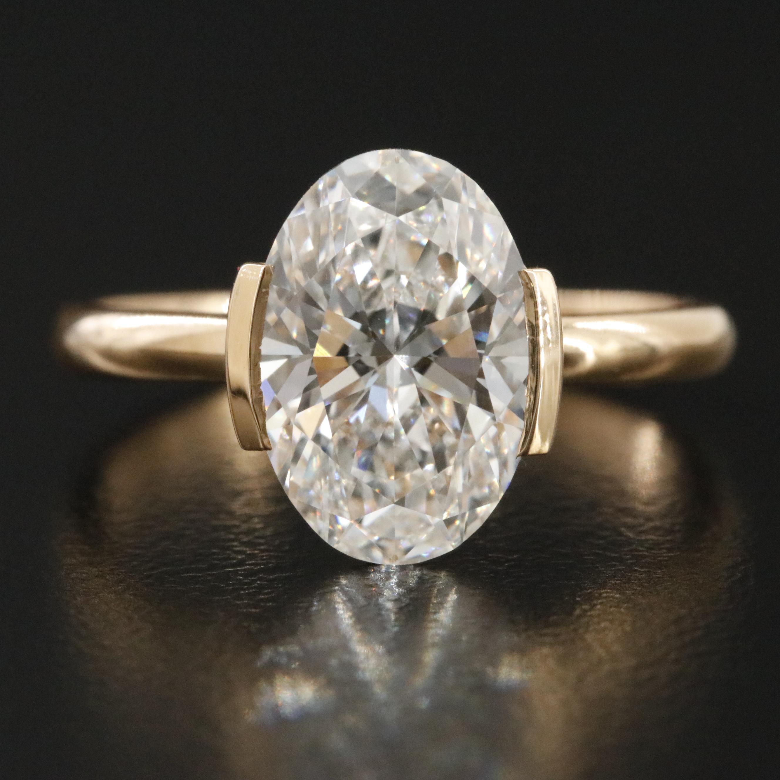 18K 2.98 CT Lab Grown Diamond Solitaire Ring with IGI Report