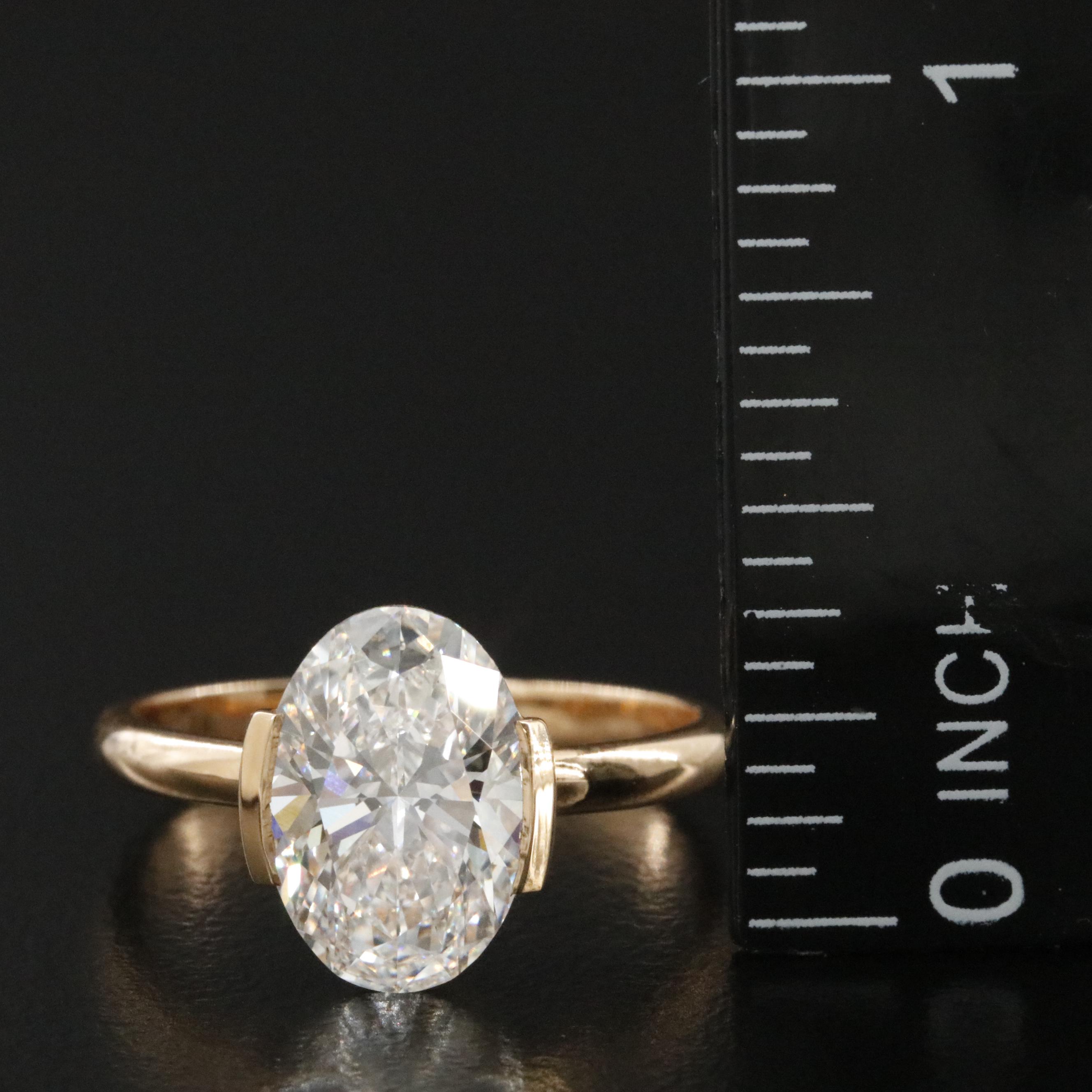 18K 2.98 CT Lab Grown Diamond Solitaire Ring with IGI Report