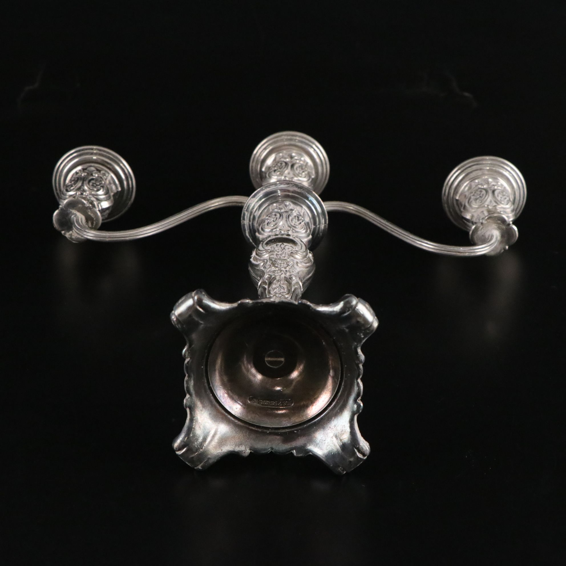 W.M. Rogers and Son "Victorian Rose" Silver Plate Convertible Candelabras