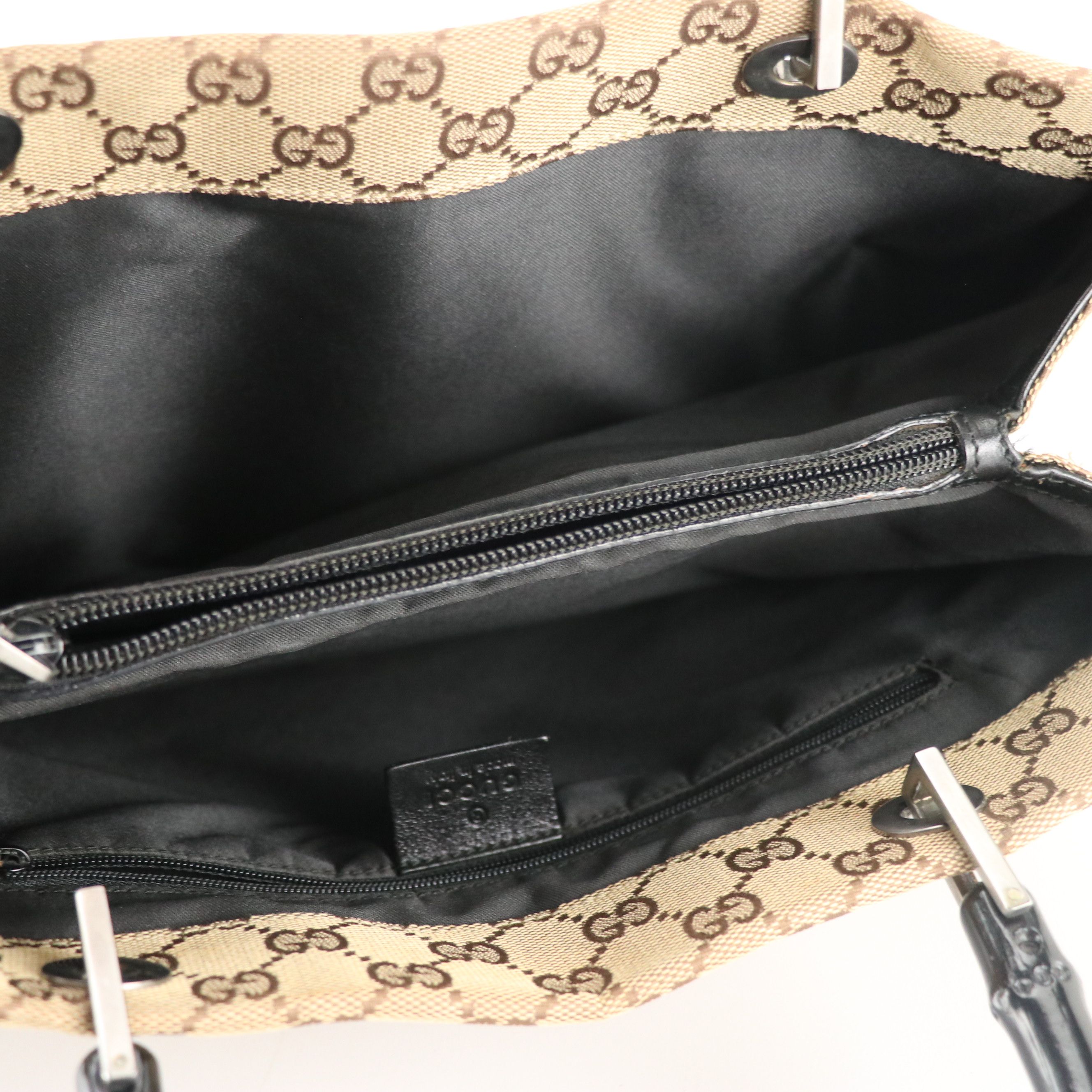 Gucci Bamboo Handle GG Canvas Tote Bag