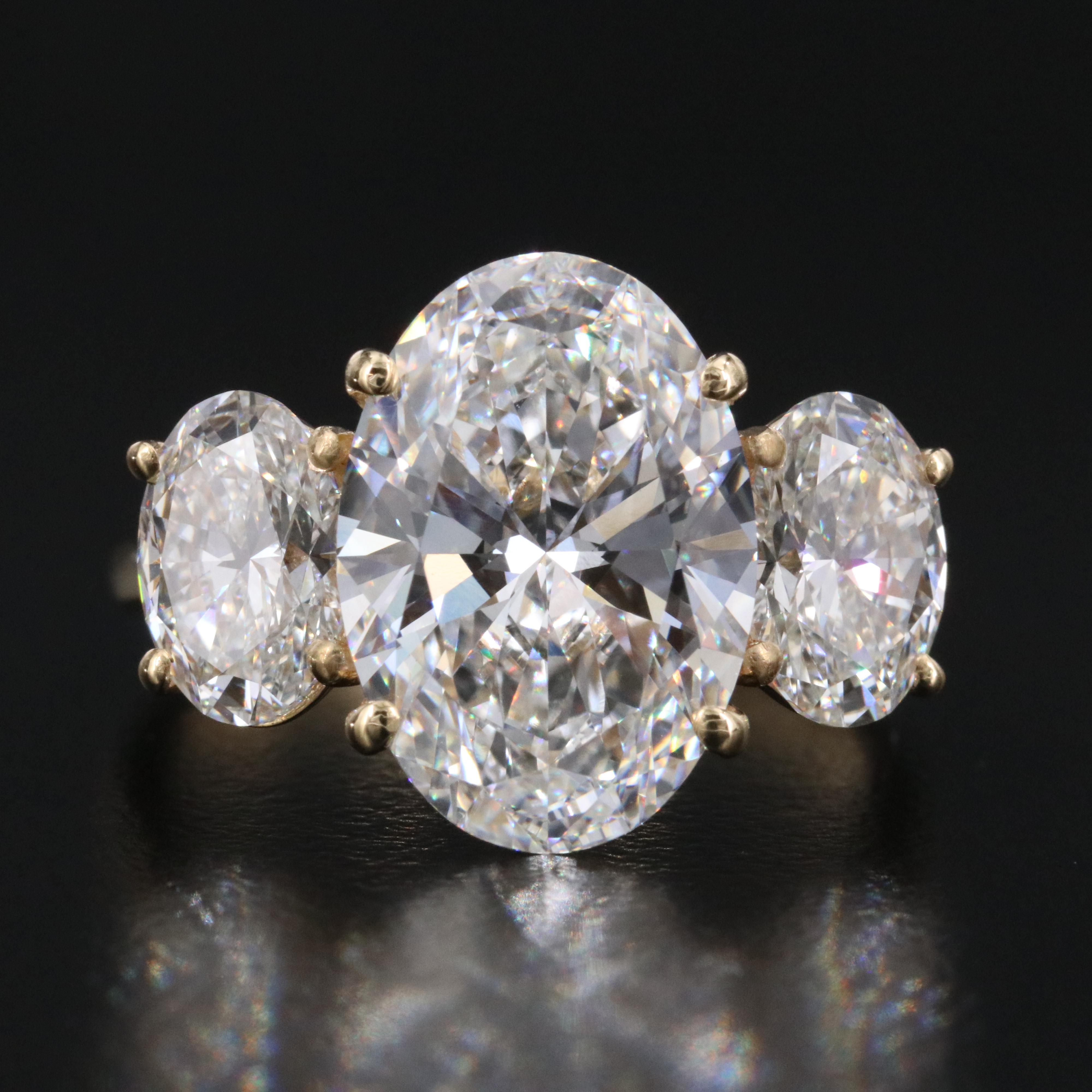 18K 7.09 CTW Lab Grown Diamond Ring with IGI Reports