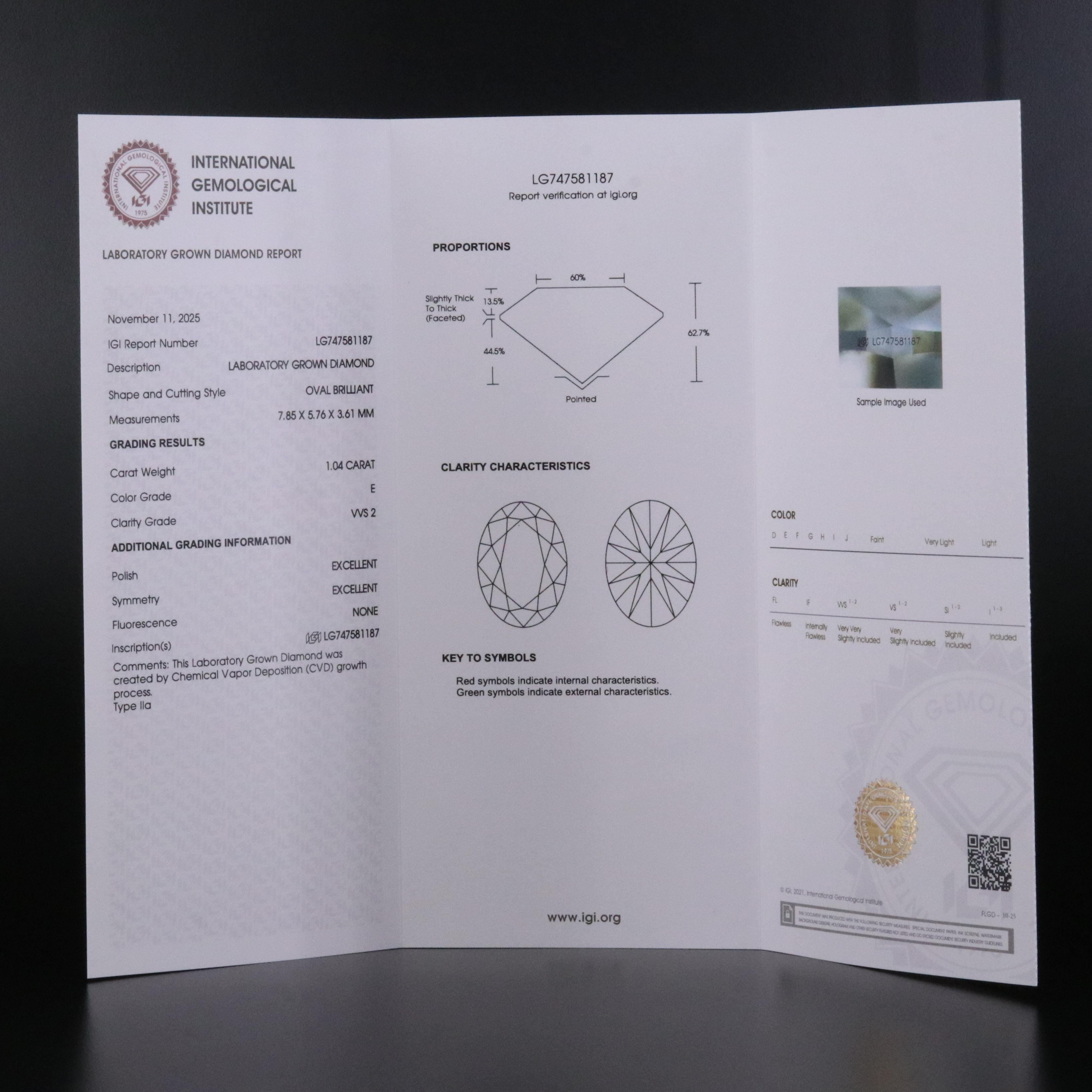 18K 7.09 CTW Lab Grown Diamond Ring with IGI Reports