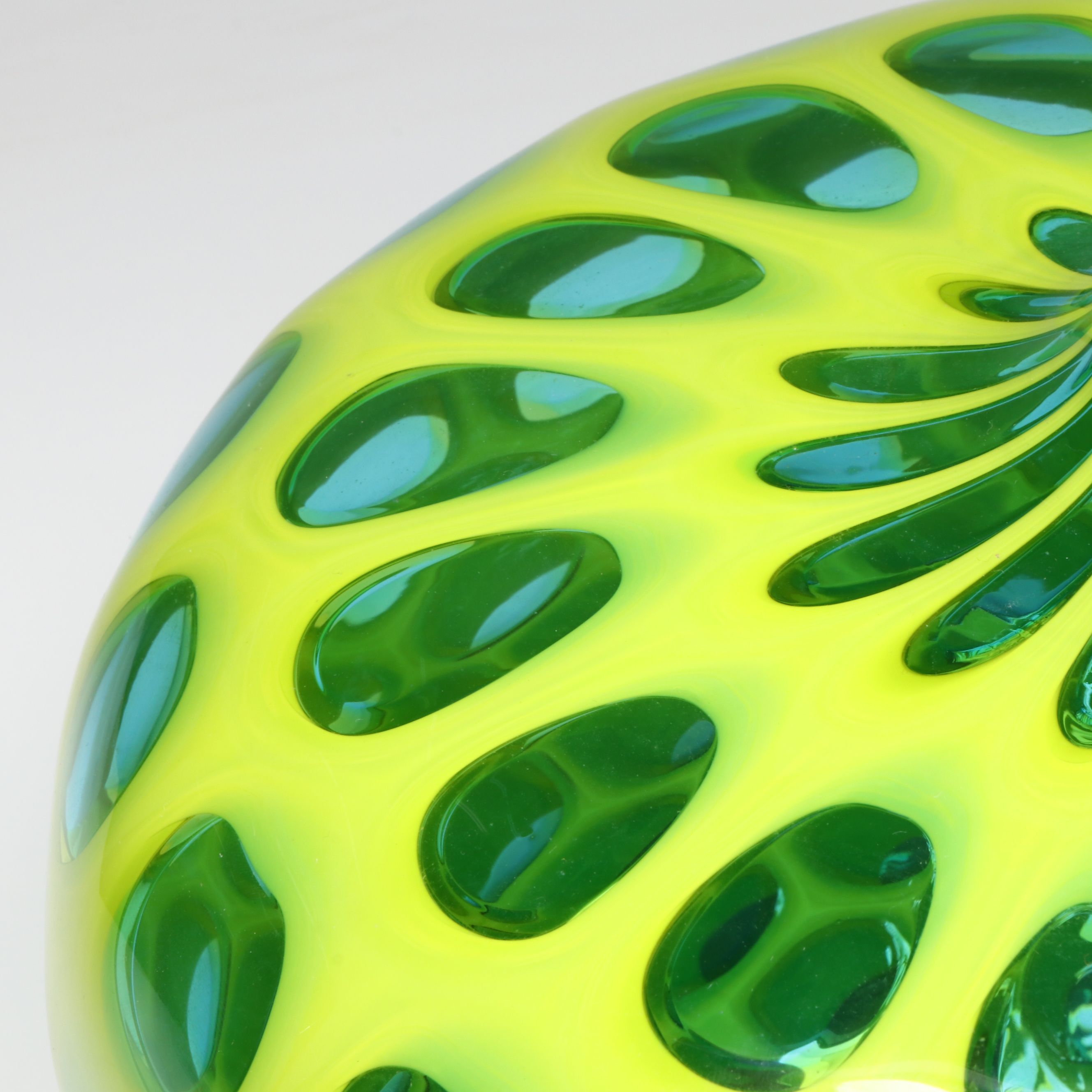 Sam Stang MCM Style Studio Blown Gree Optic Dot Vase