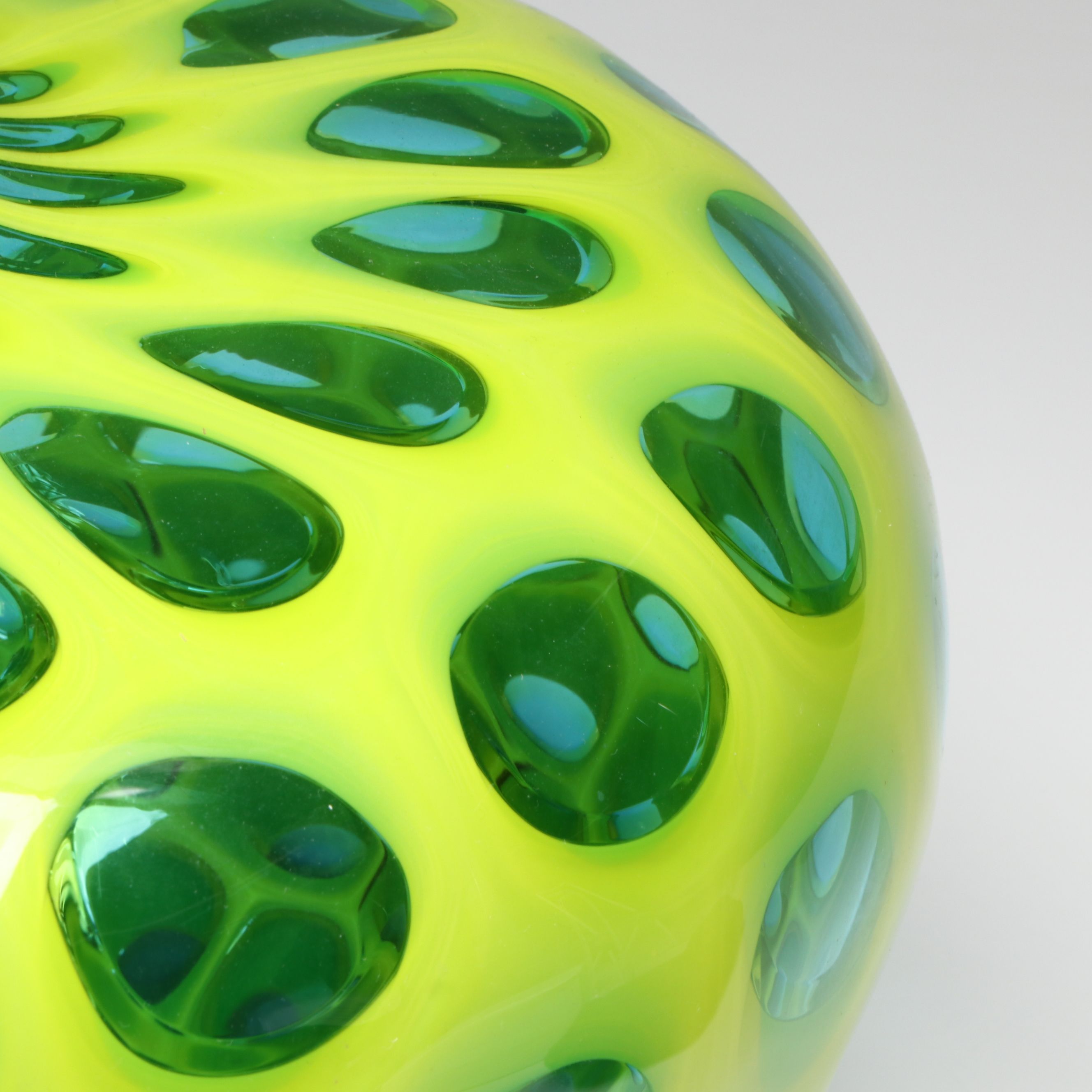Sam Stang MCM Style Studio Blown Gree Optic Dot Vase