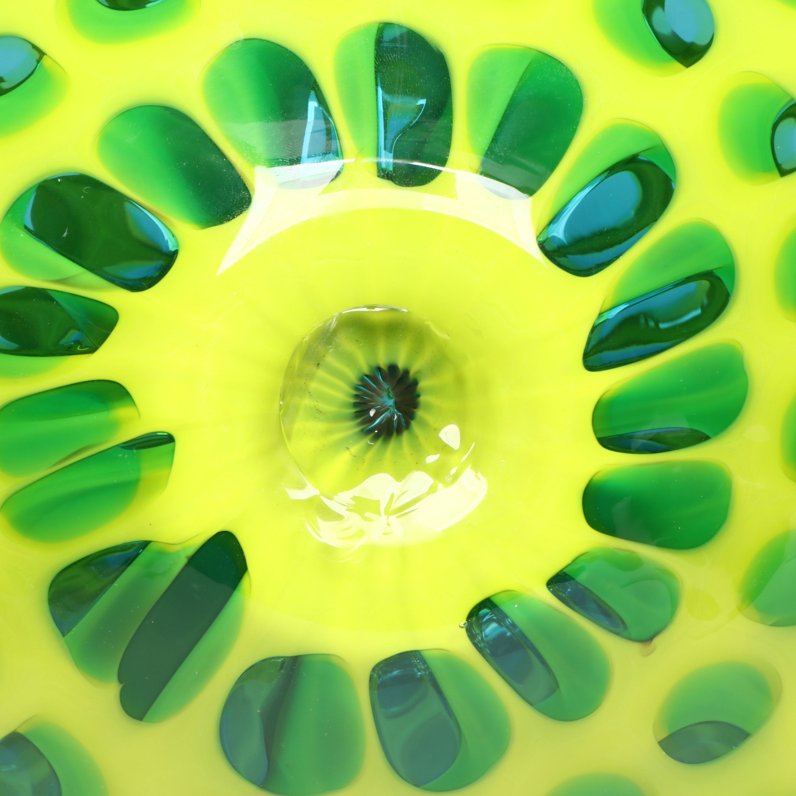 Sam Stang MCM Style Studio Blown Gree Optic Dot Vase