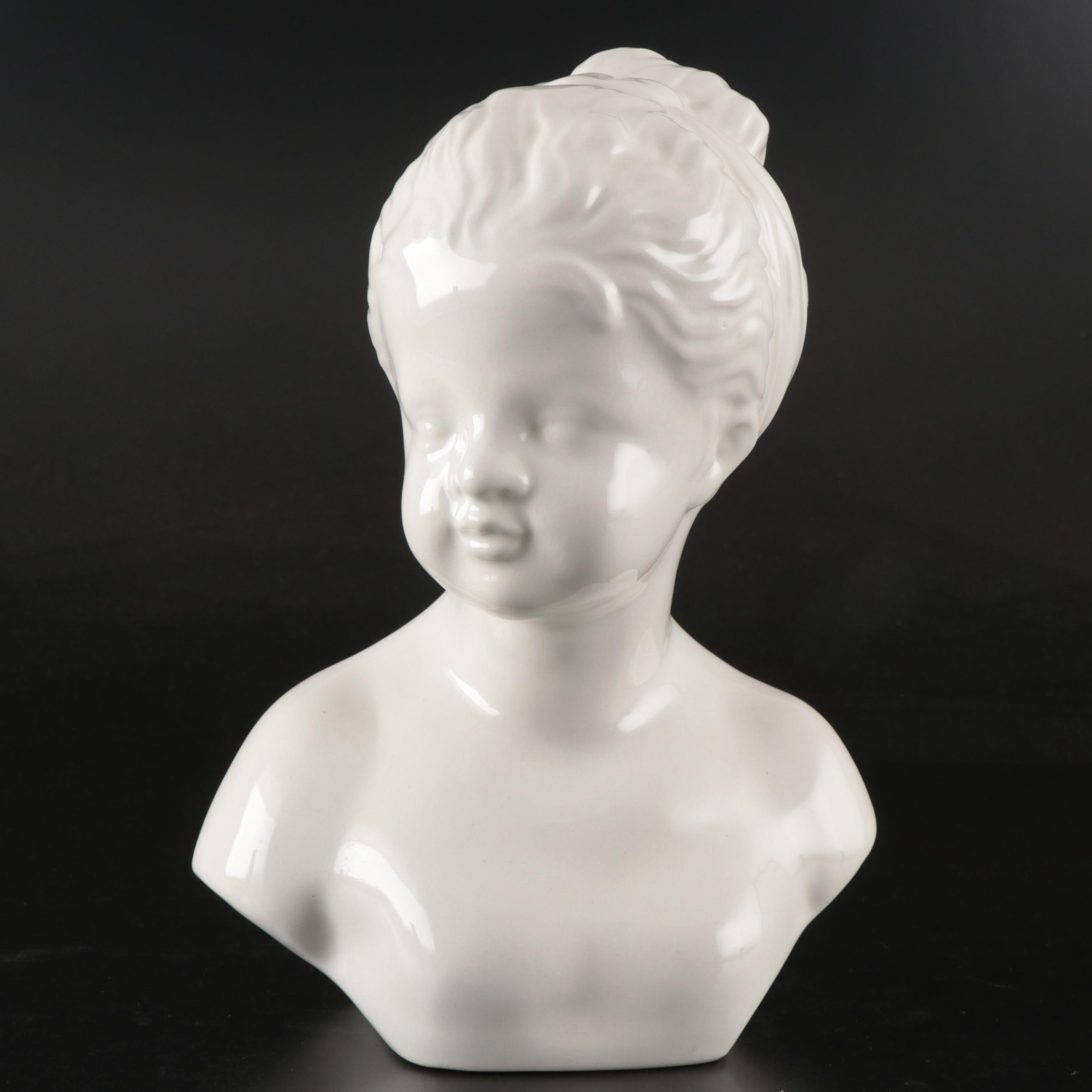 Reproduction Ceramic Busts of Alexandre and Louise Brongniart, Mid-Century