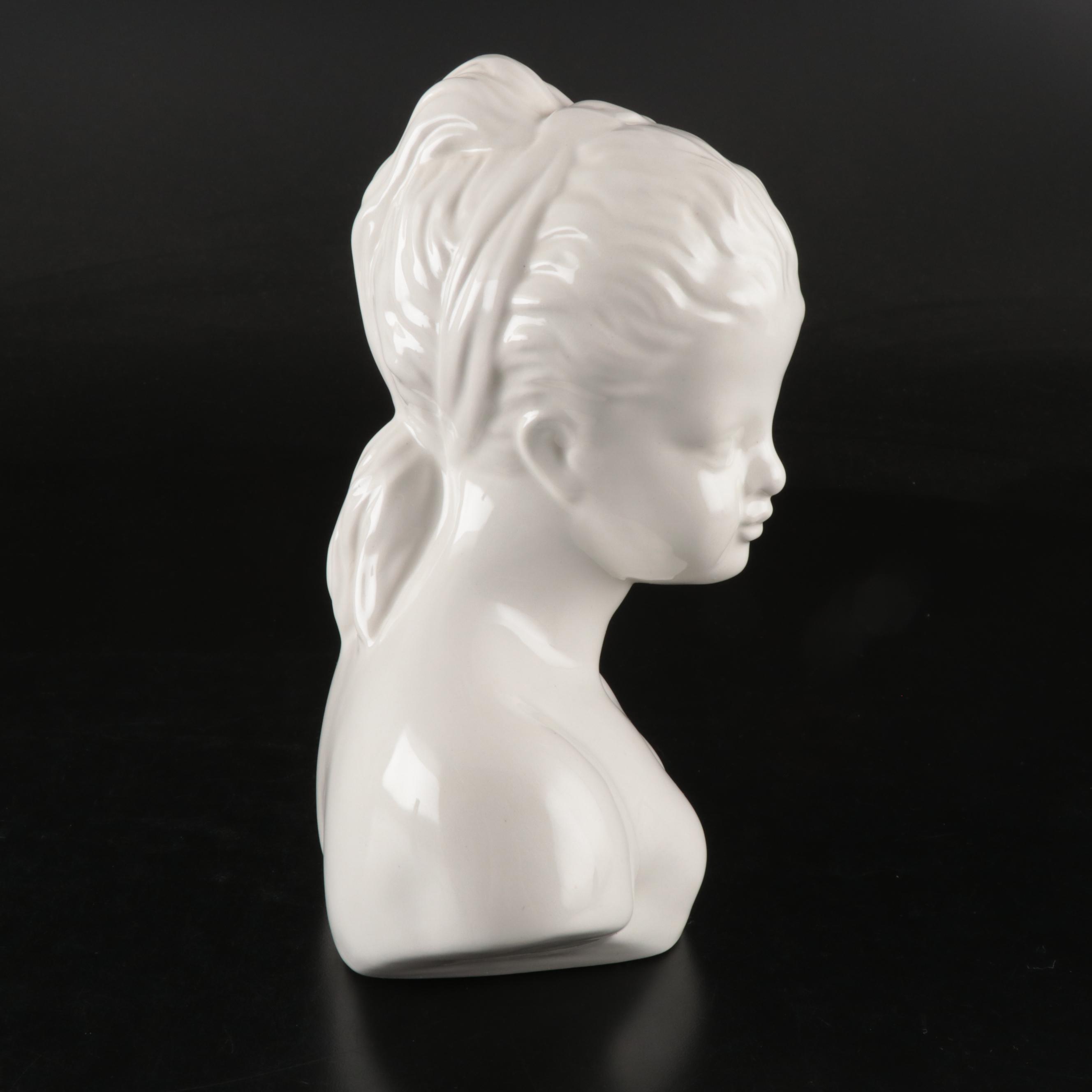 Reproduction Ceramic Busts of Alexandre and Louise Brongniart, Mid-Century