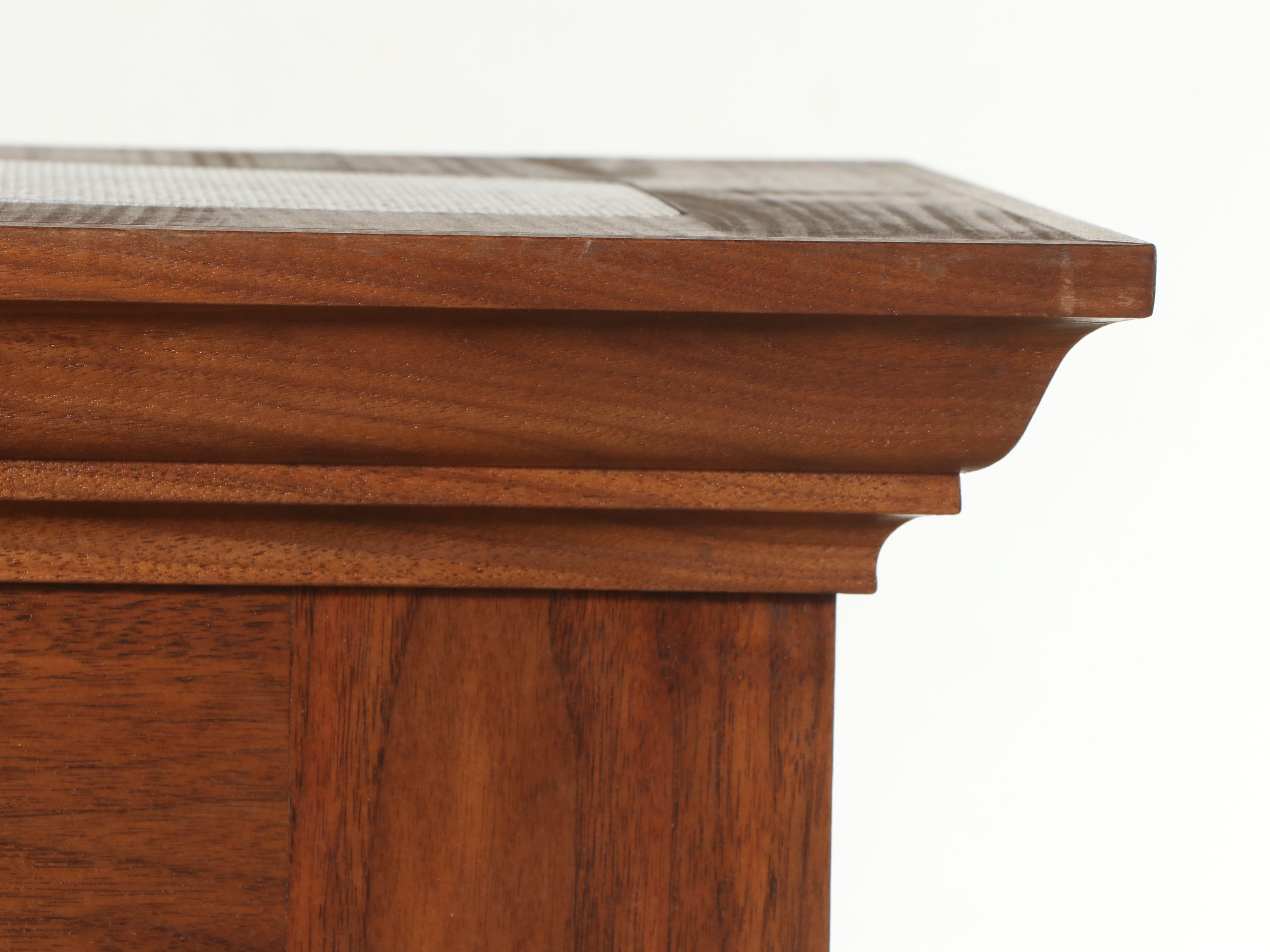 Edwardian Style Glass Front and Walnut Finish Display Cabinet