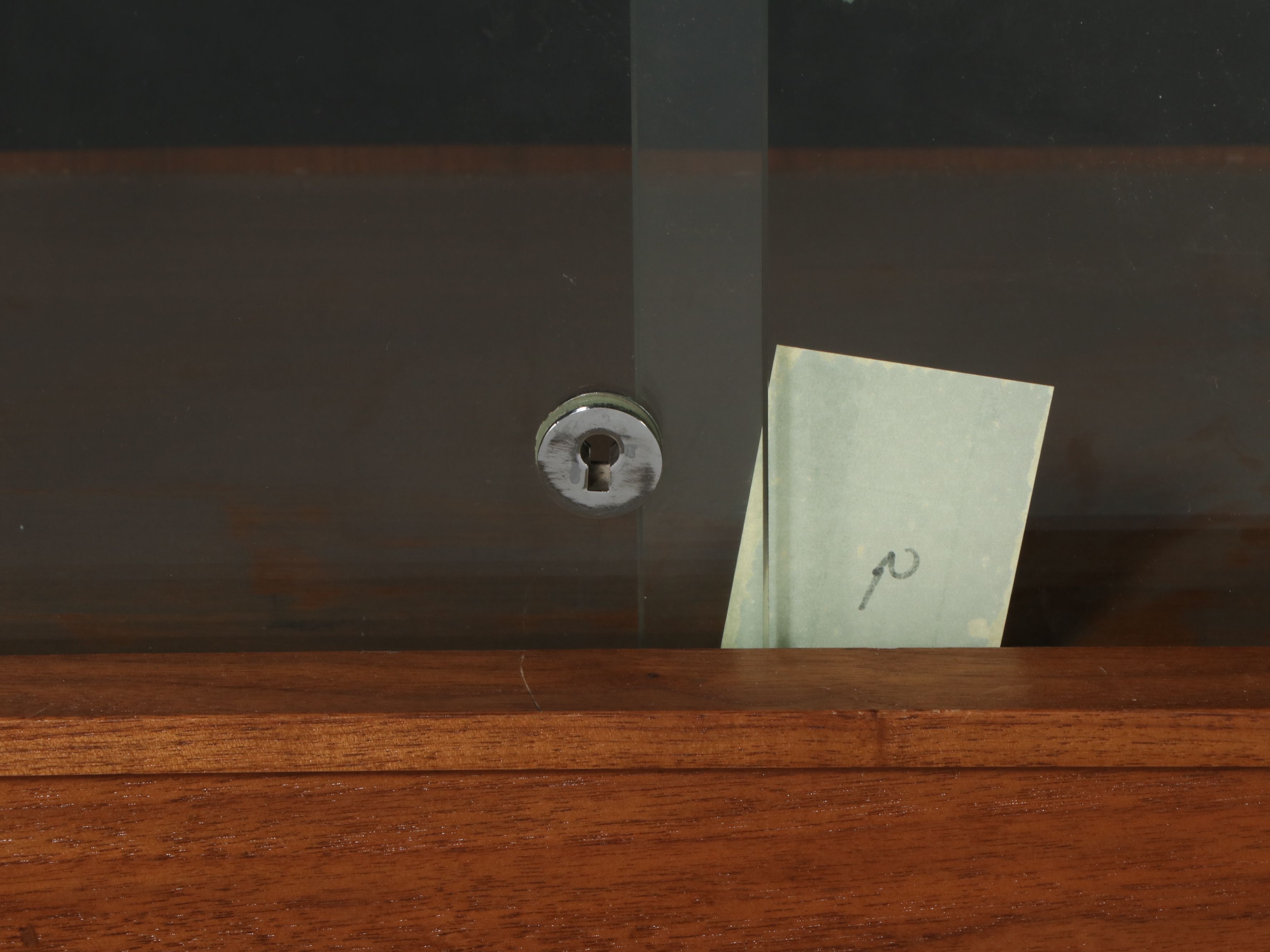 Edwardian Style Glass Front and Walnut Finish Display Cabinet