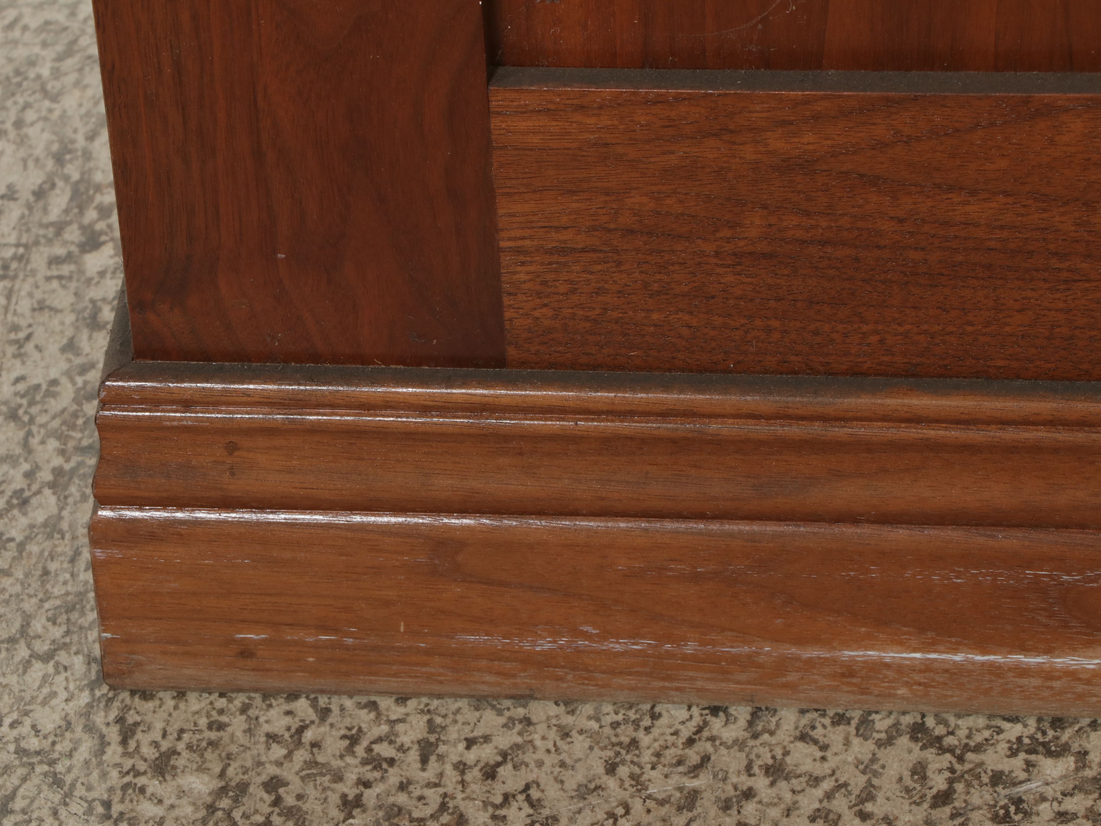 Edwardian Style Glass Front and Walnut Finish Display Cabinet