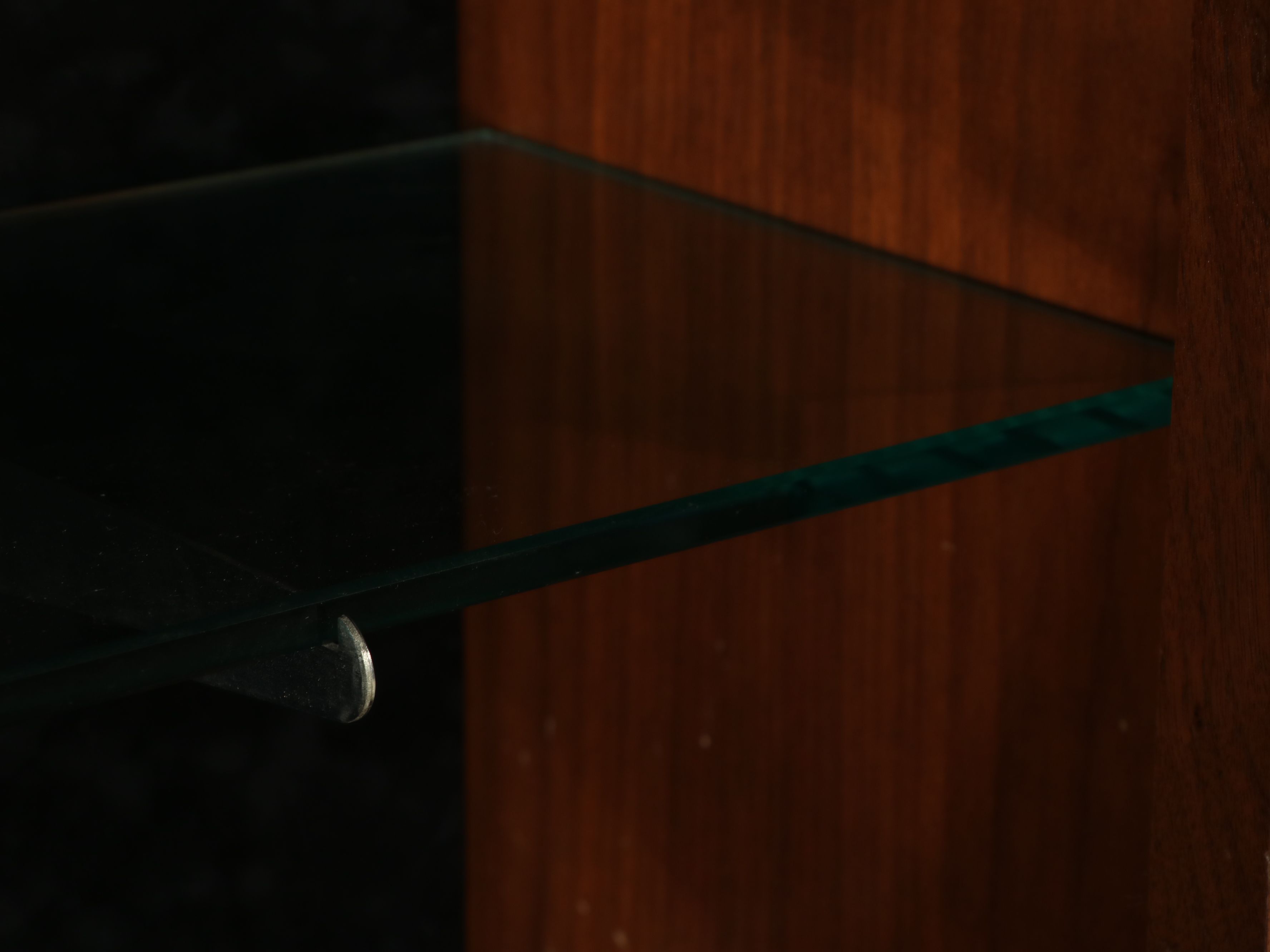 Edwardian Style Glass Front and Walnut Finish Display Cabinet