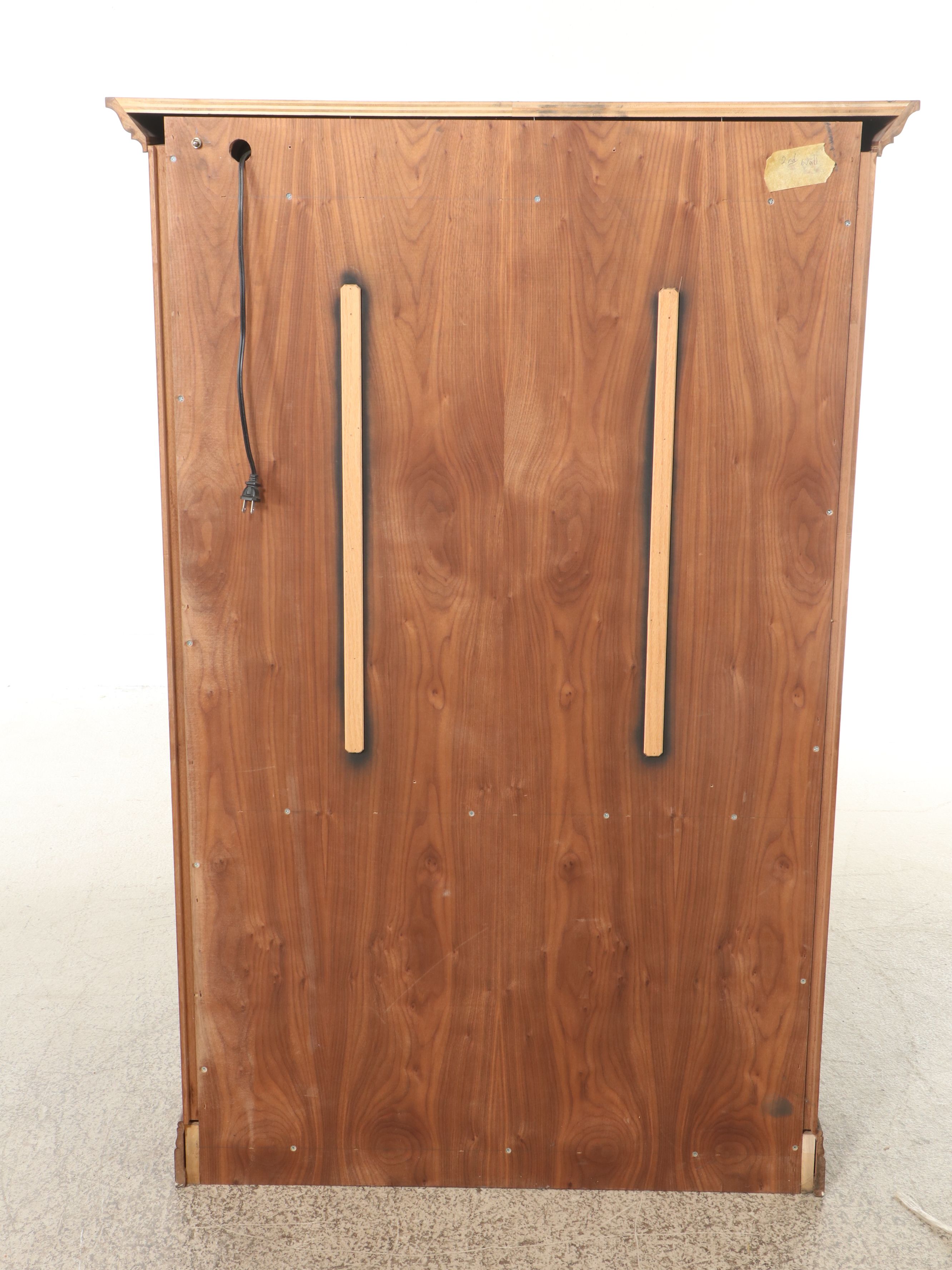 Edwardian Style Glass Front and Walnut Finish Display Cabinet