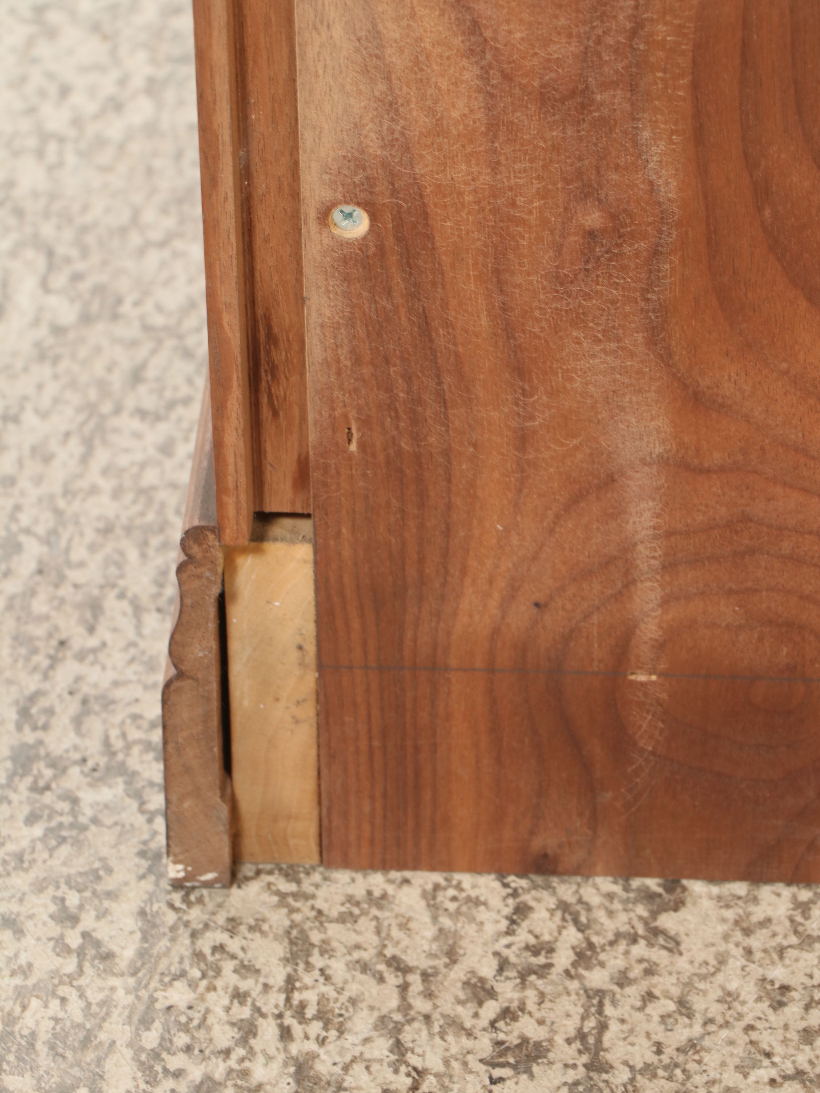 Edwardian Style Glass Front and Walnut Finish Display Cabinet