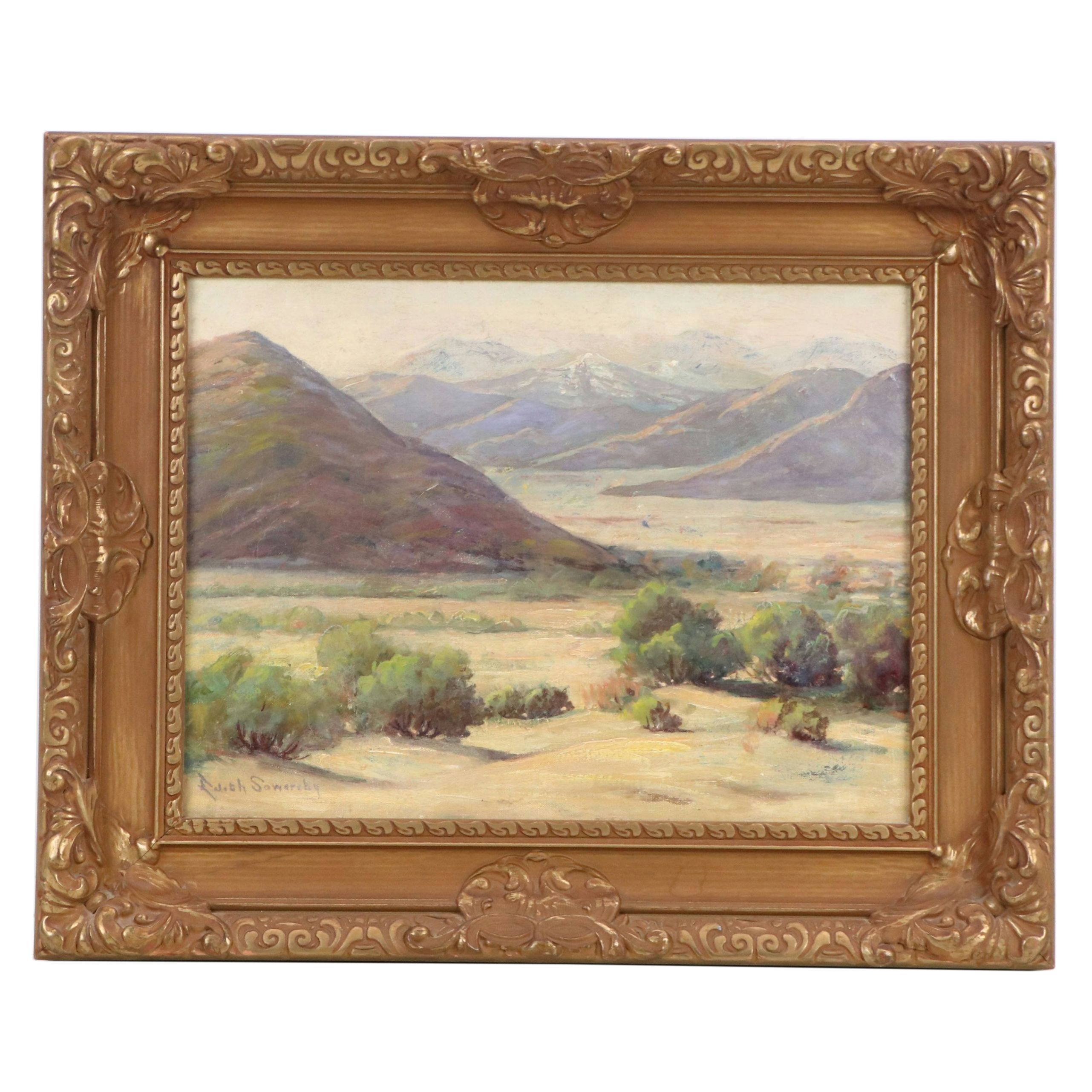 Edith Sowersby Mountain Landscape Oil Painting, Early 20th Century