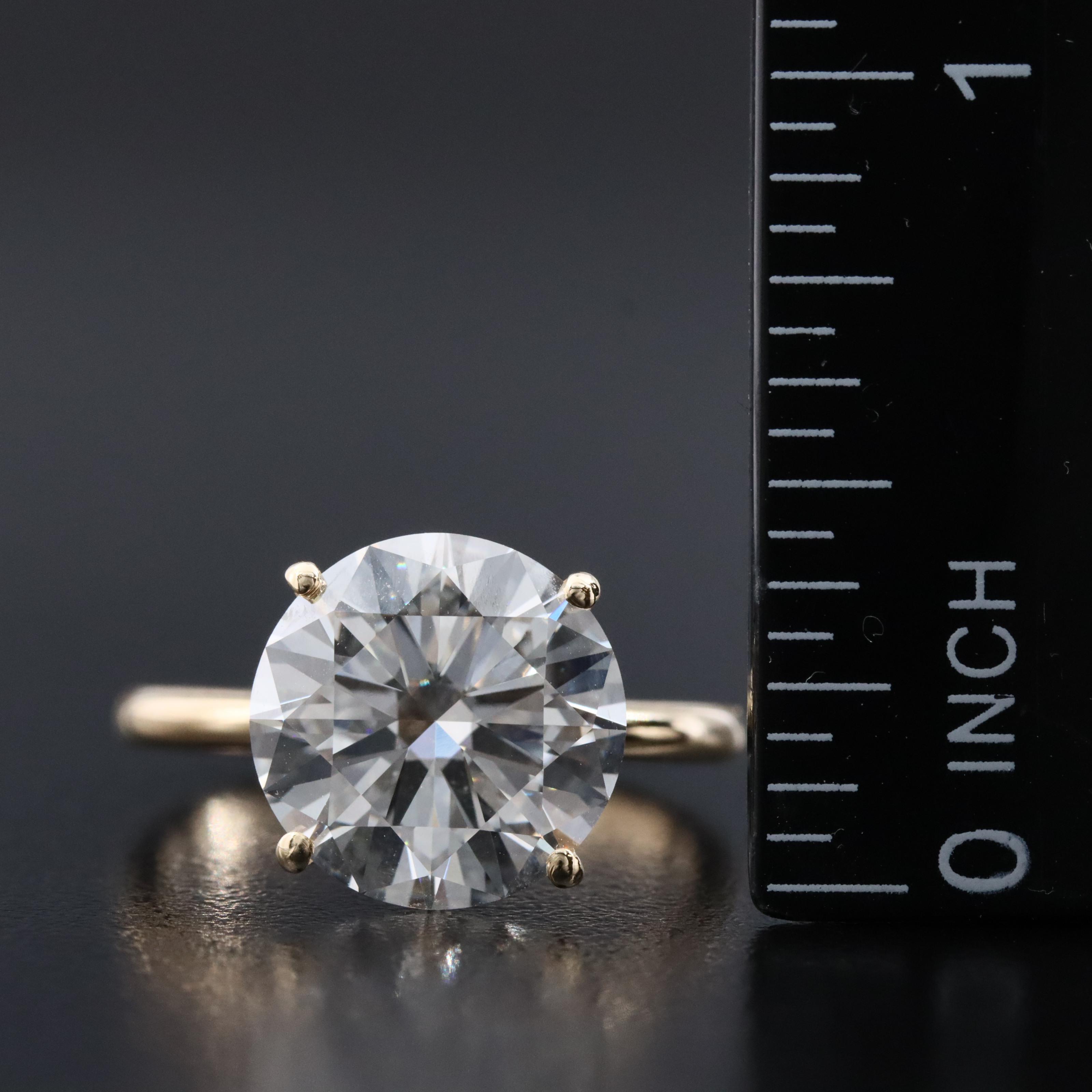 14K 6.01 CT Lab Grown Diamond Solitaire Ring with IGI Report