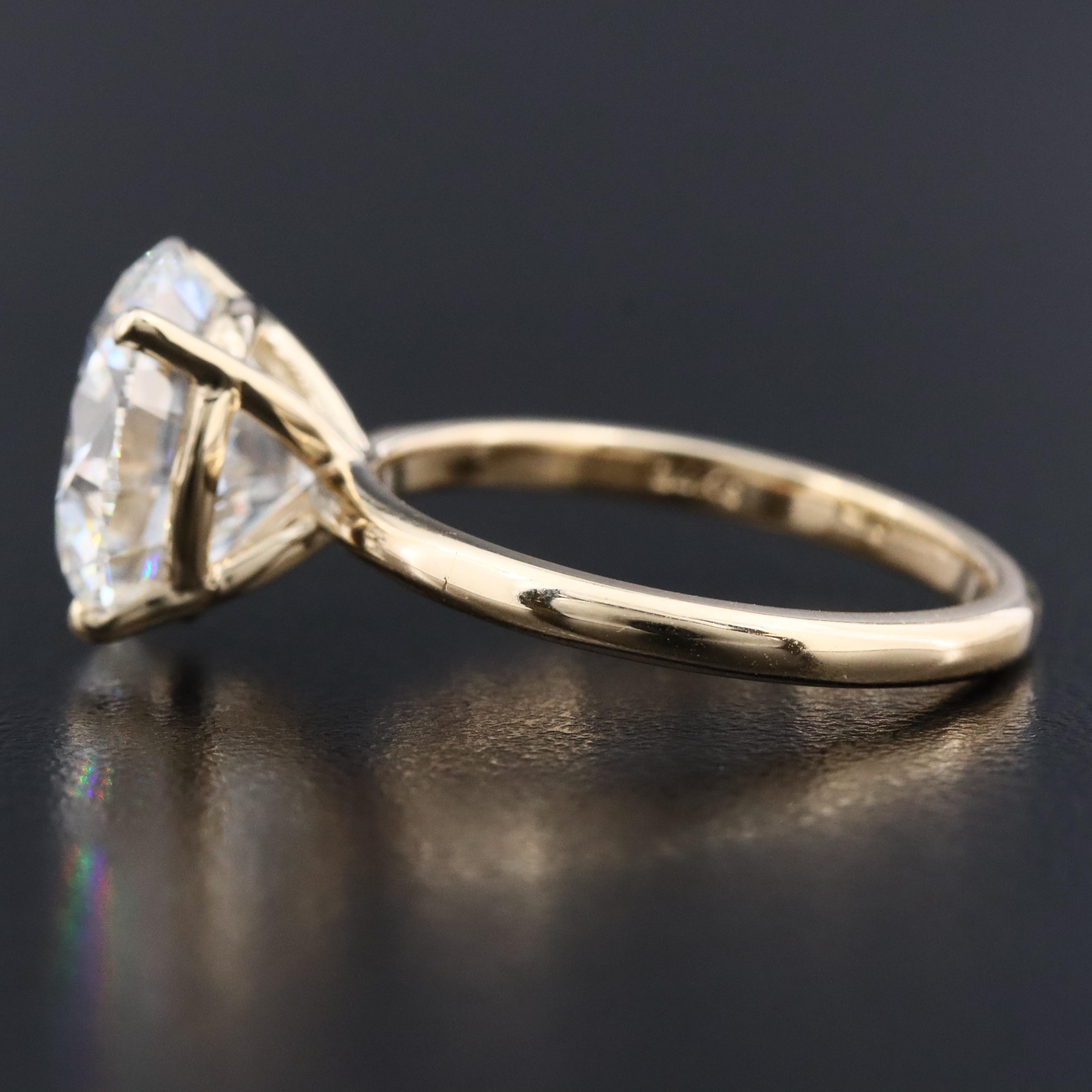 14K 6.01 CT Lab Grown Diamond Solitaire Ring with IGI Report