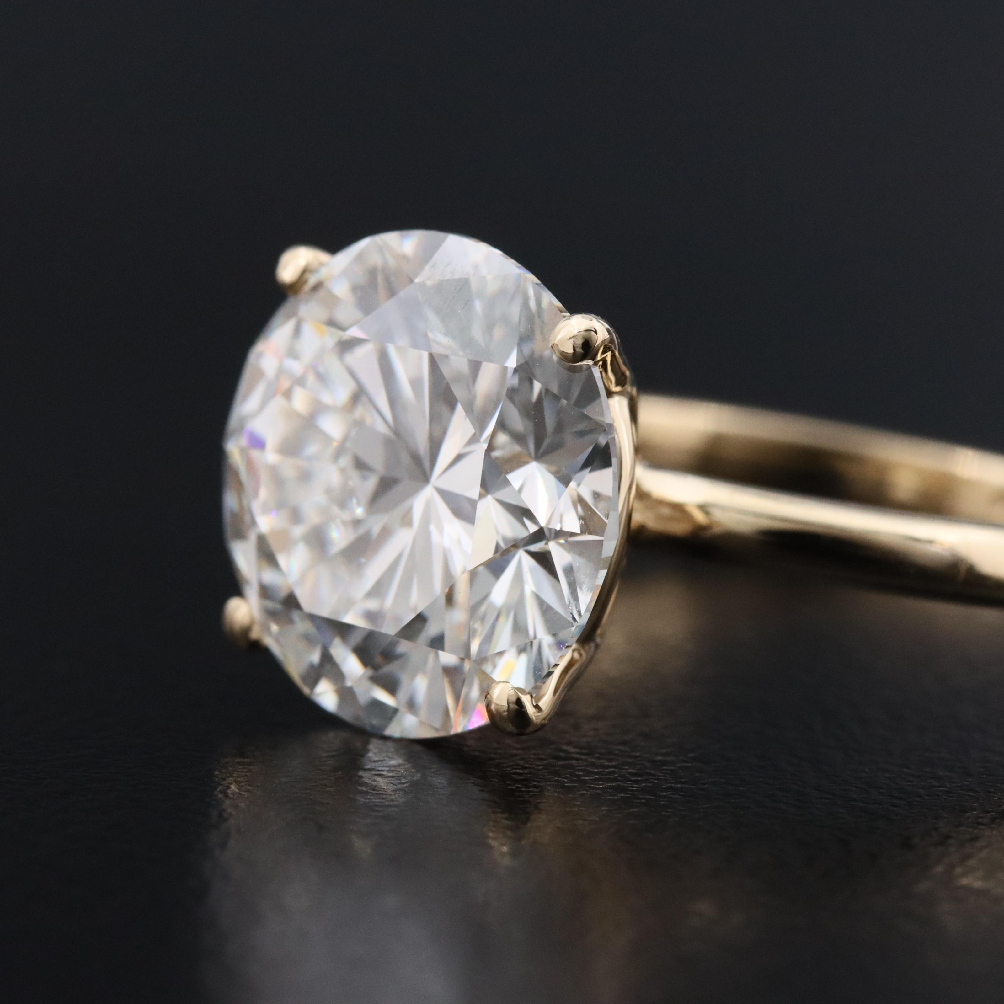 14K 6.01 CT Lab Grown Diamond Solitaire Ring with IGI Report