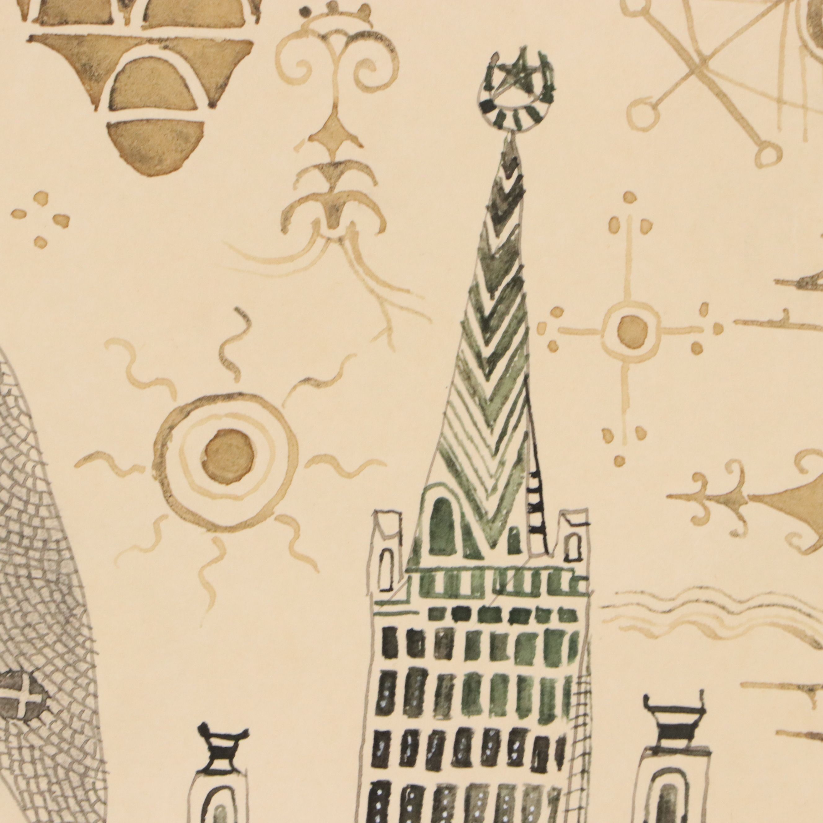 Nikolay Manuylov "Kuk" Surrealist Drawing of Mother Mary, 1995