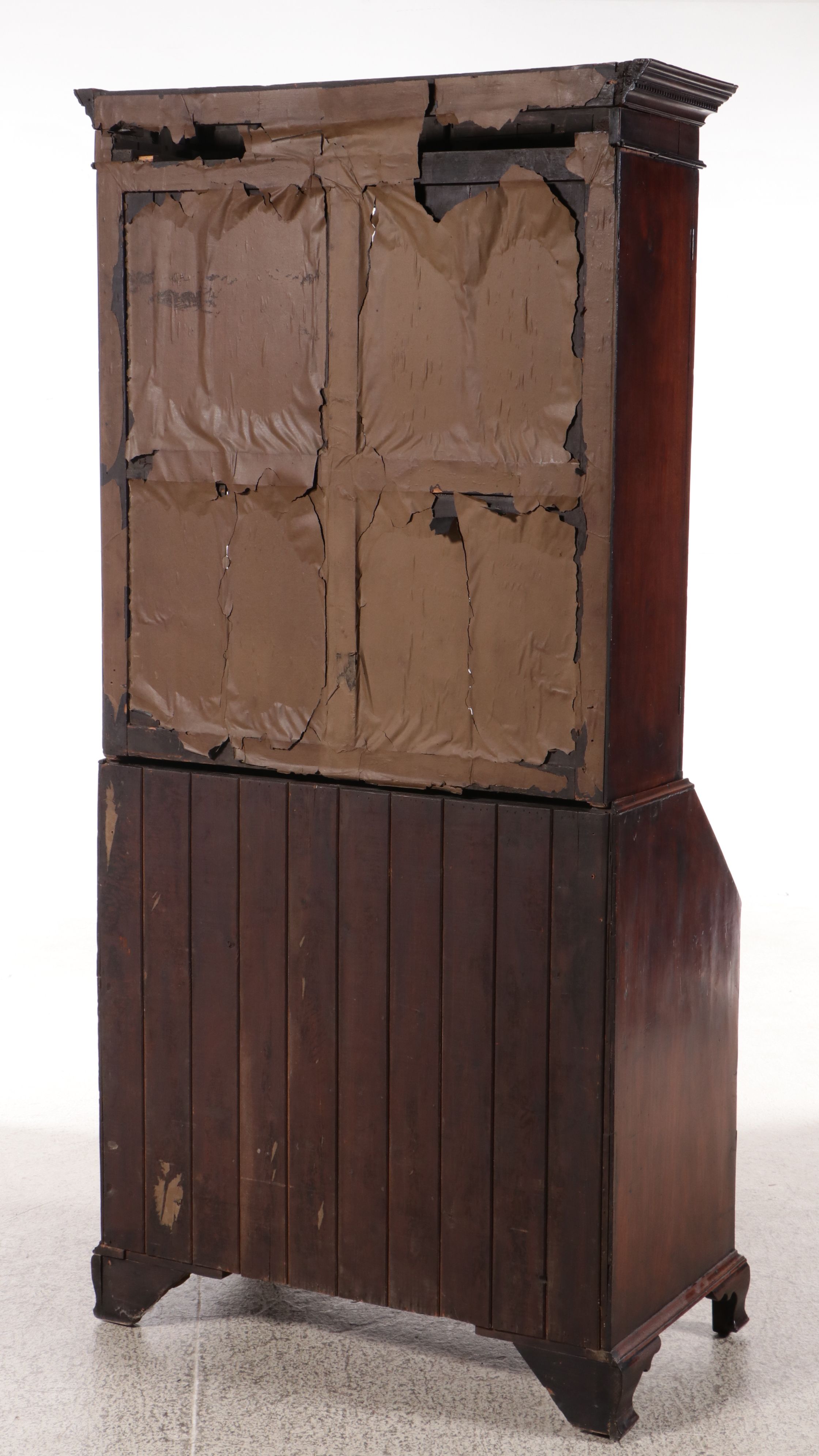 Chippendale Style Mahogany Secretary Desk with Bookcase Top