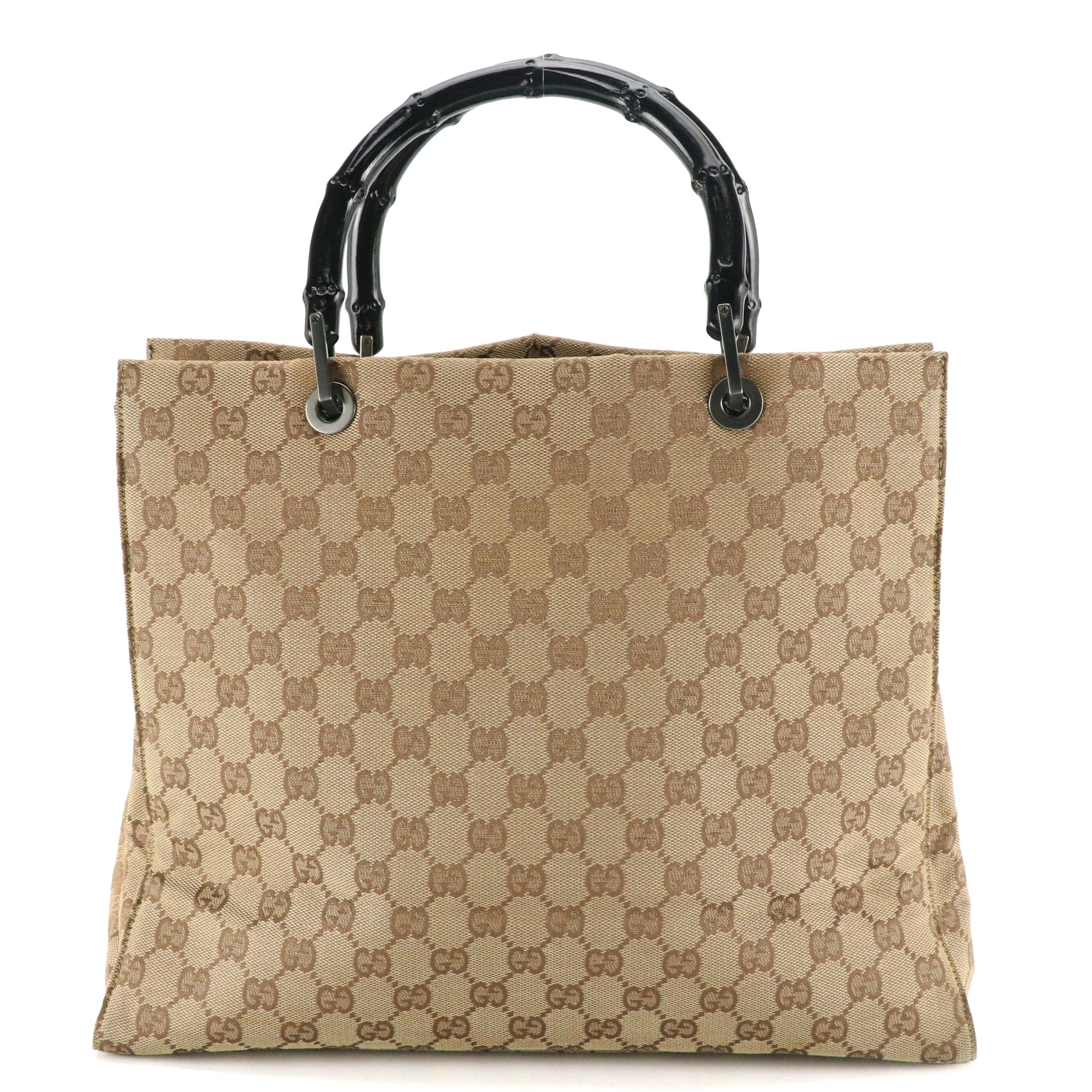 Gucci Bamboo Handle GG Canvas Tote Bag