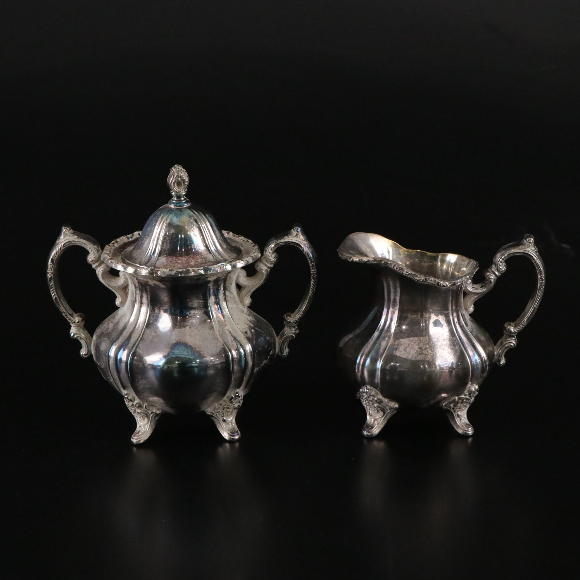 Poole Silver Co. "Lancaster Rose" Silver Plate Tea and Coffee Service