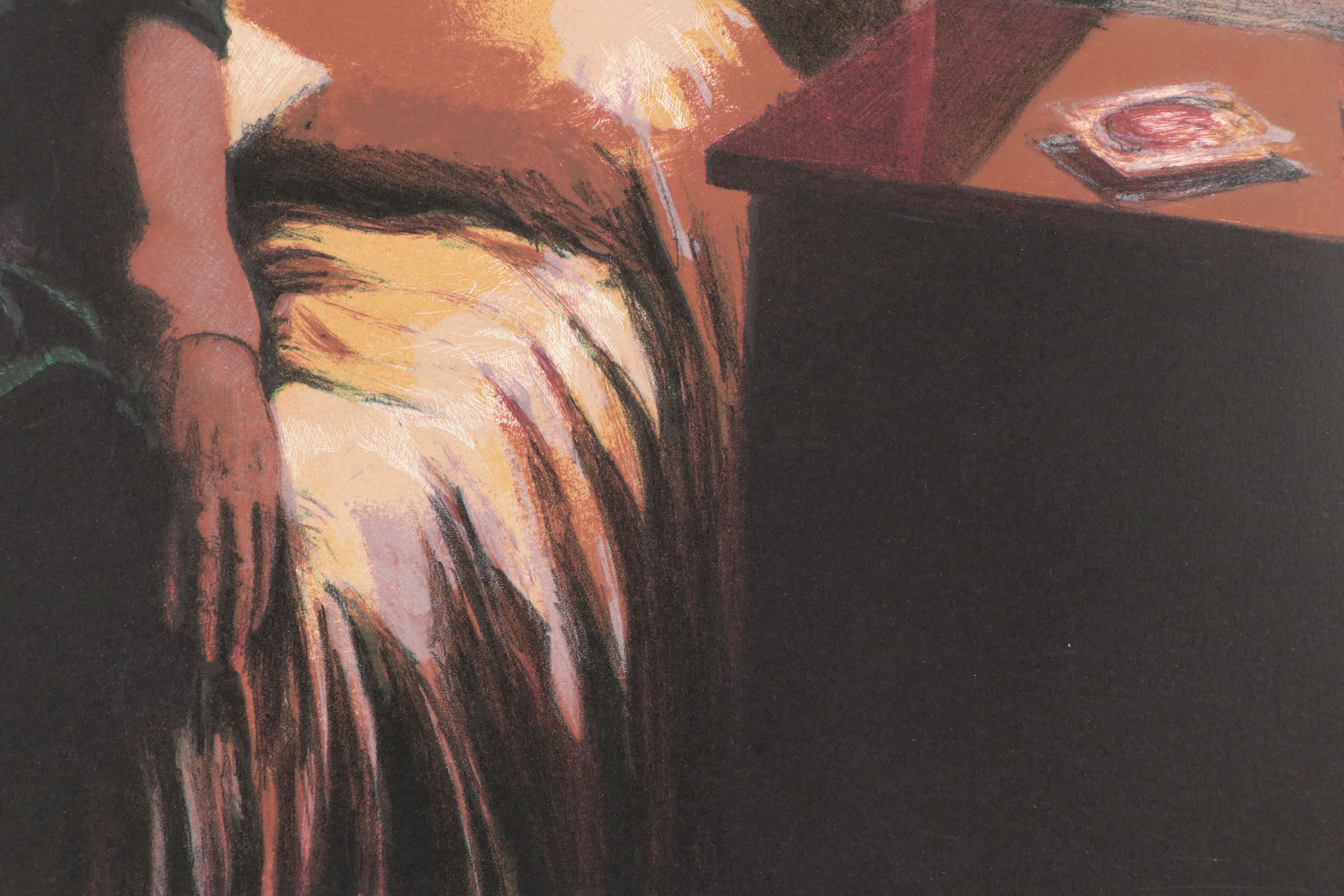 Ramon Lombarte Color Lithograph "At the Ritz #14," 1980s