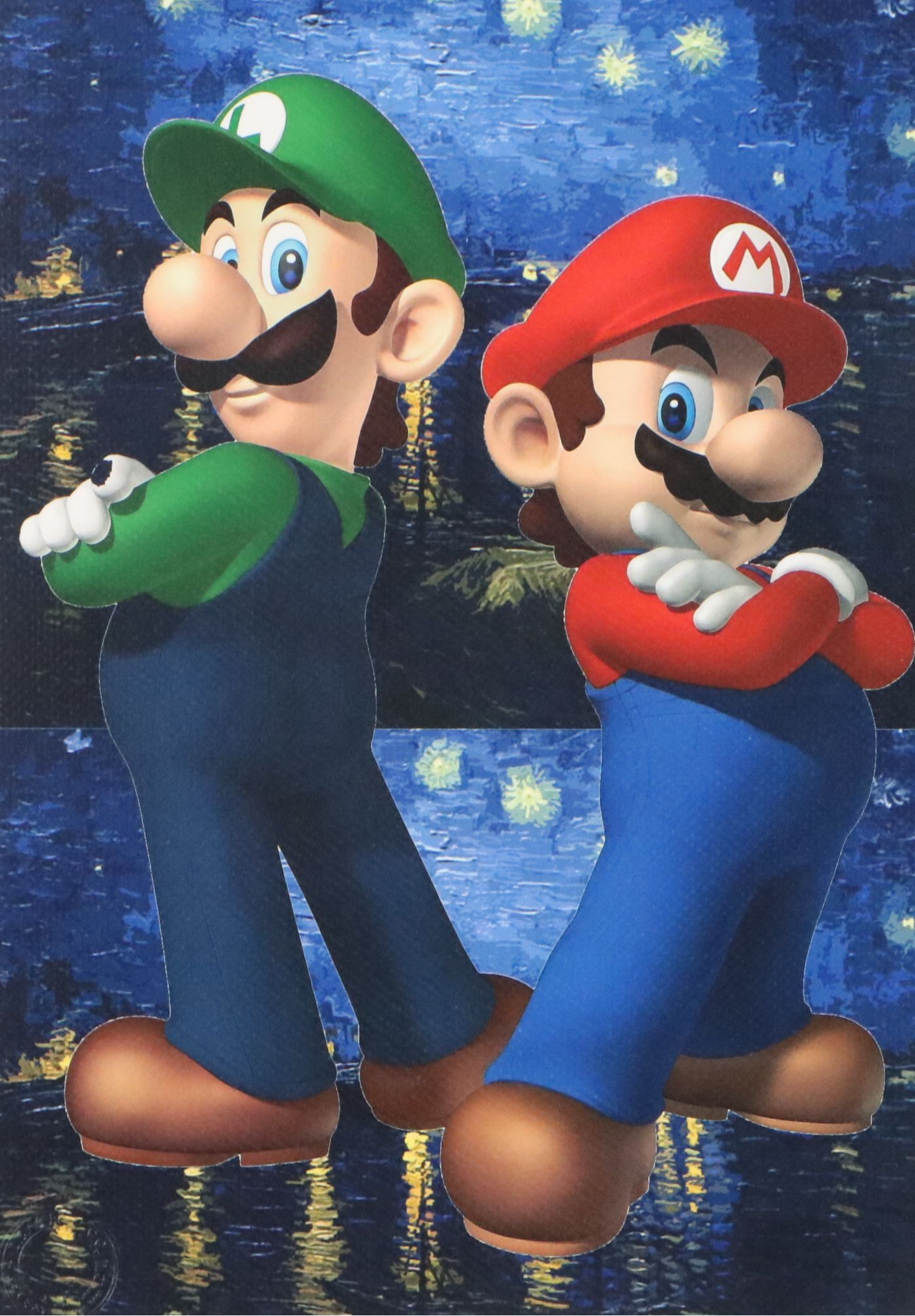 Death NYC Pop Art Digital Print Homage to Mario Bros x Starry Night, 2020