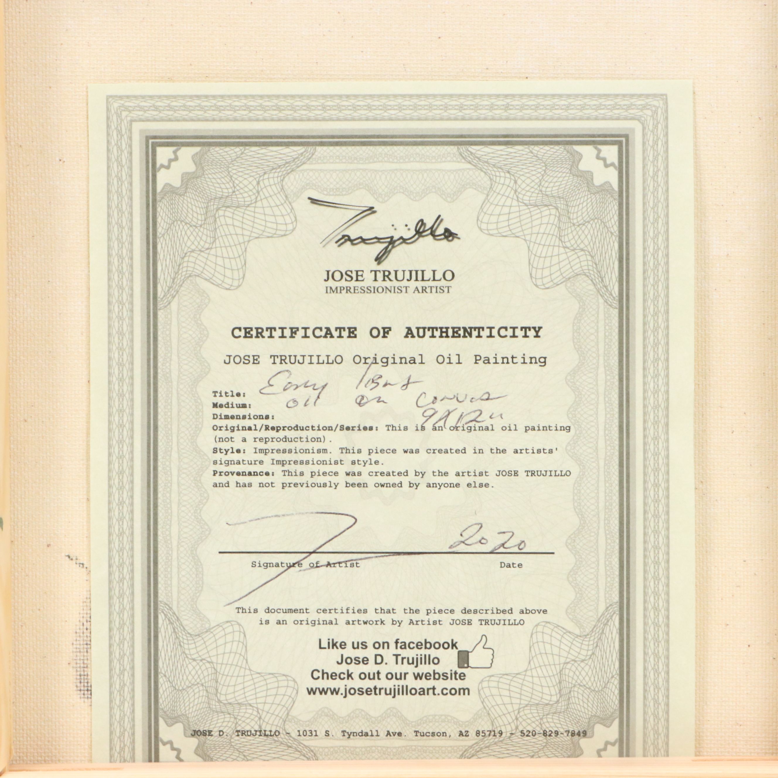 Jose Trujillo Oil Painting "Early Light," 2020