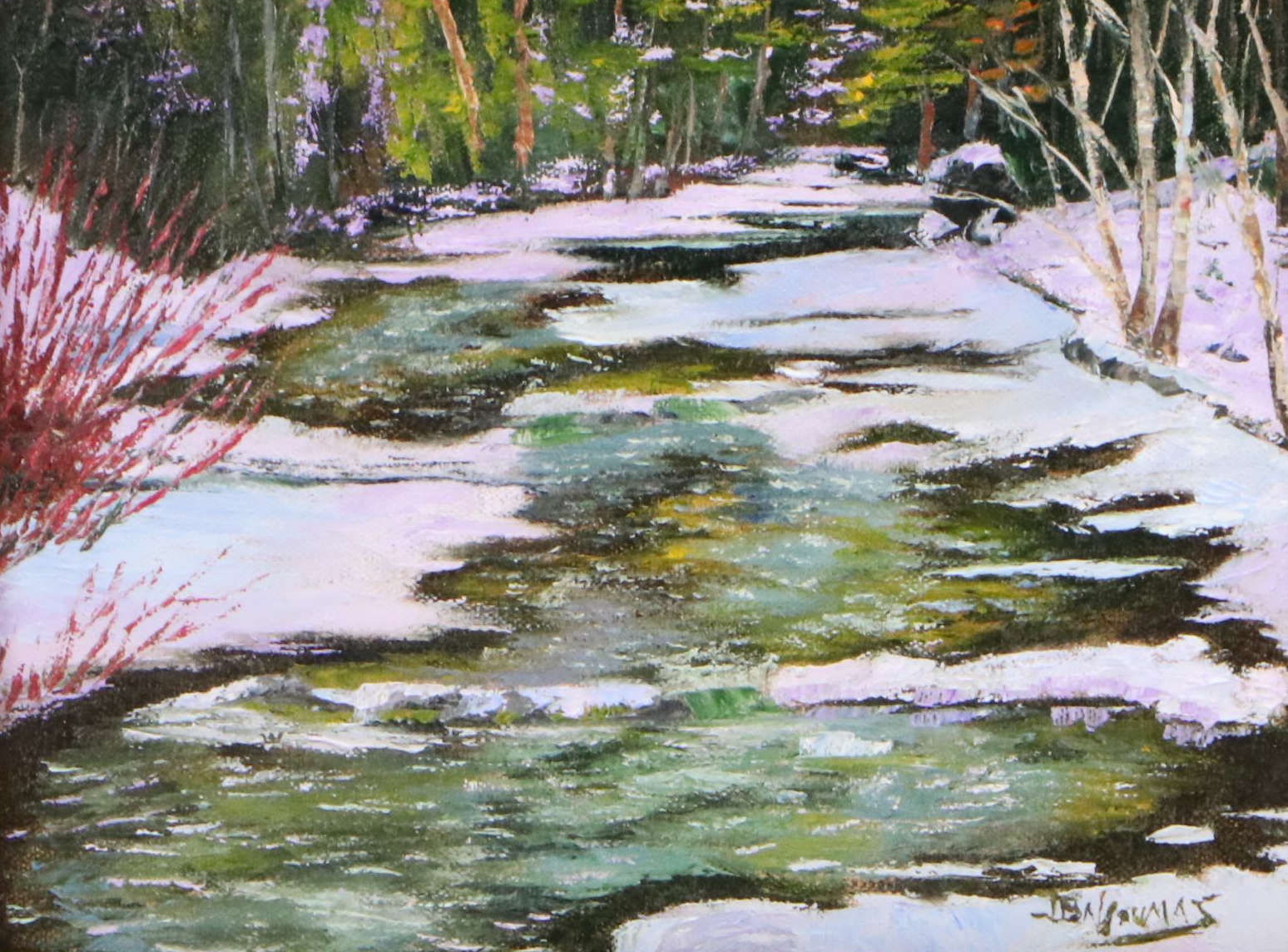 James Baldoumas Oil Painting "Winter Stream," 2025