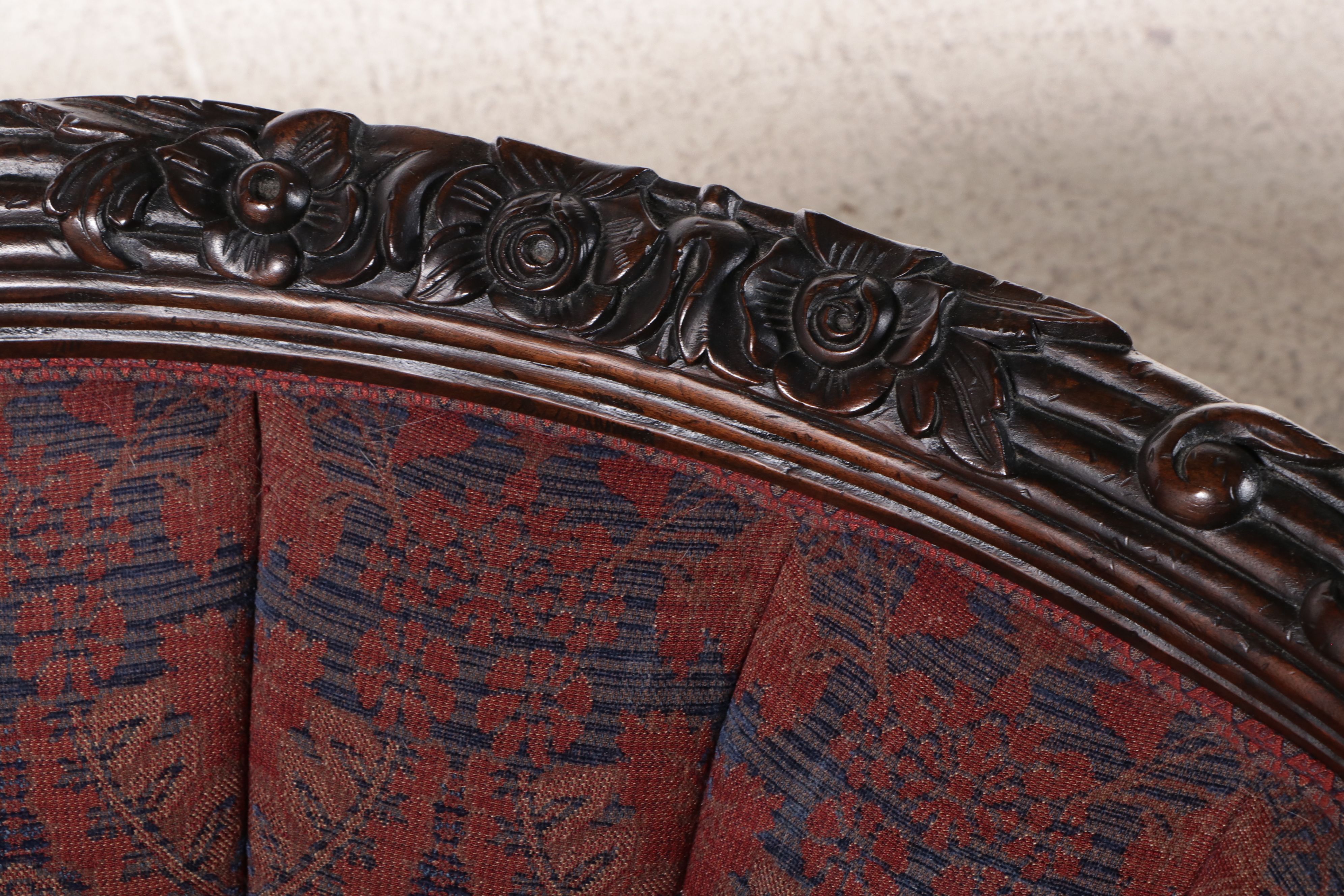 Carol Hick Bolton and EJ Victor Upholstered Victorian Style Barrel-Back Chairs