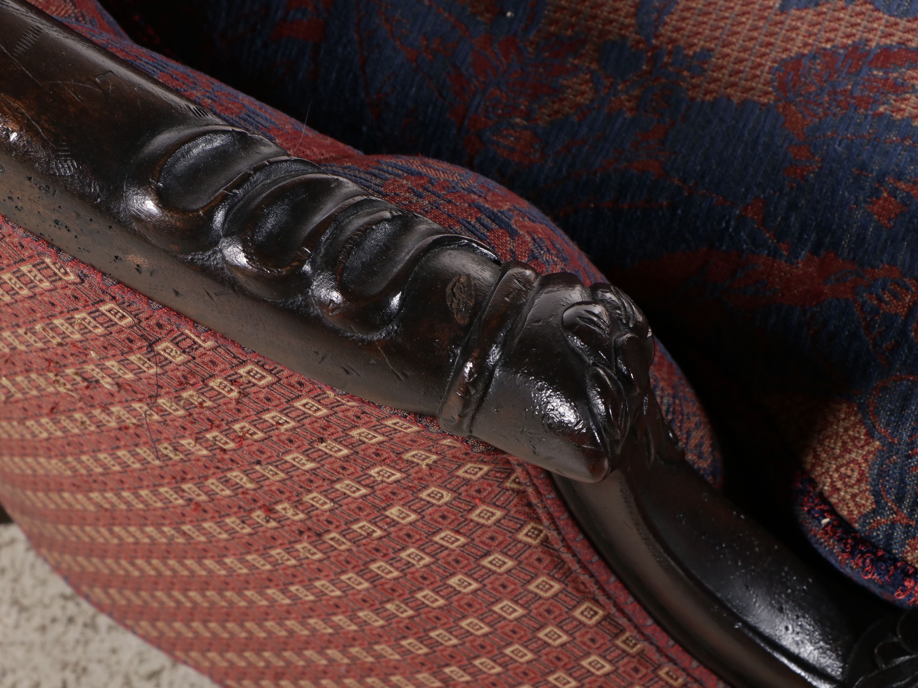 Carol Hick Bolton and EJ Victor Upholstered Victorian Style Barrel-Back Chairs