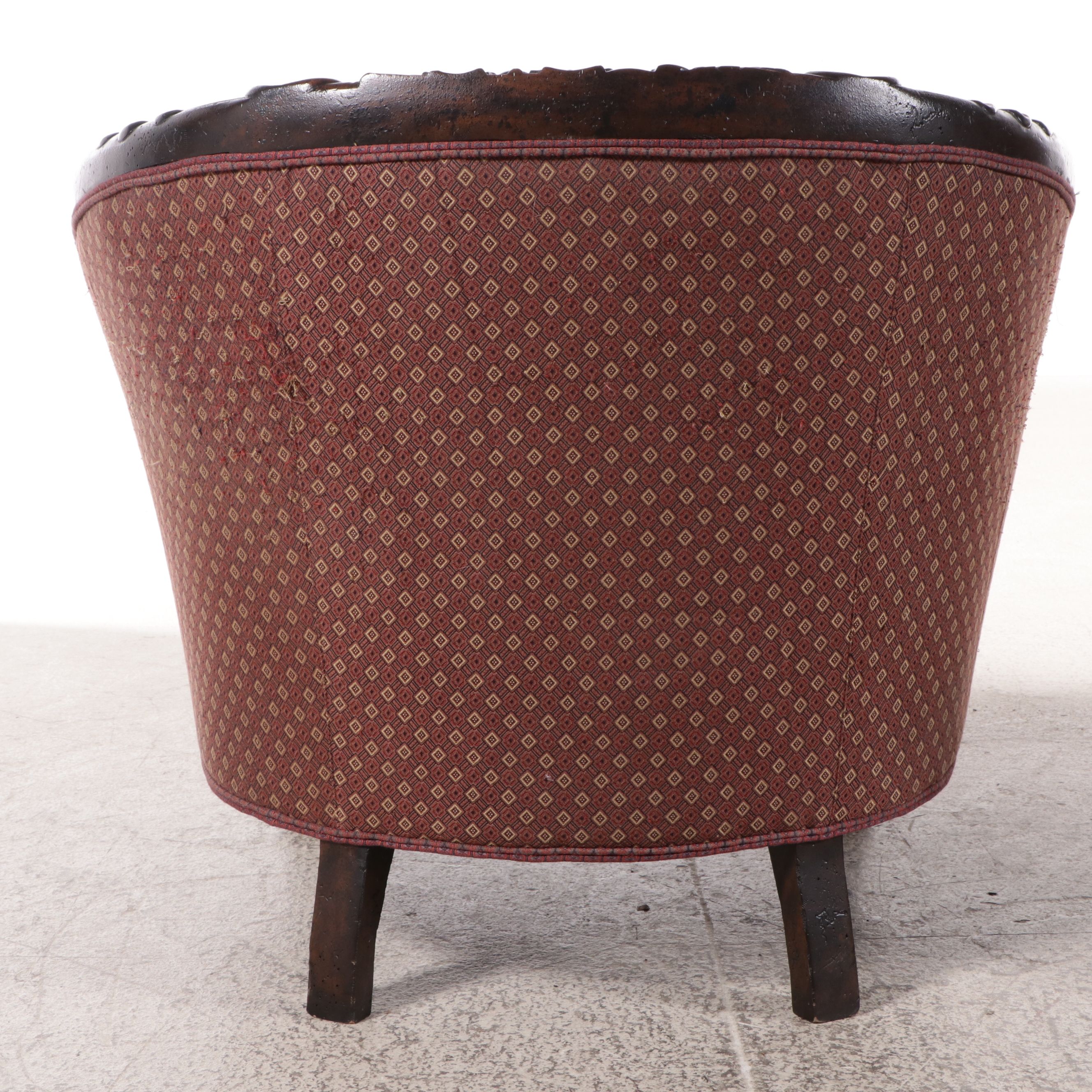 Carol Hick Bolton and EJ Victor Upholstered Victorian Style Barrel-Back Chairs